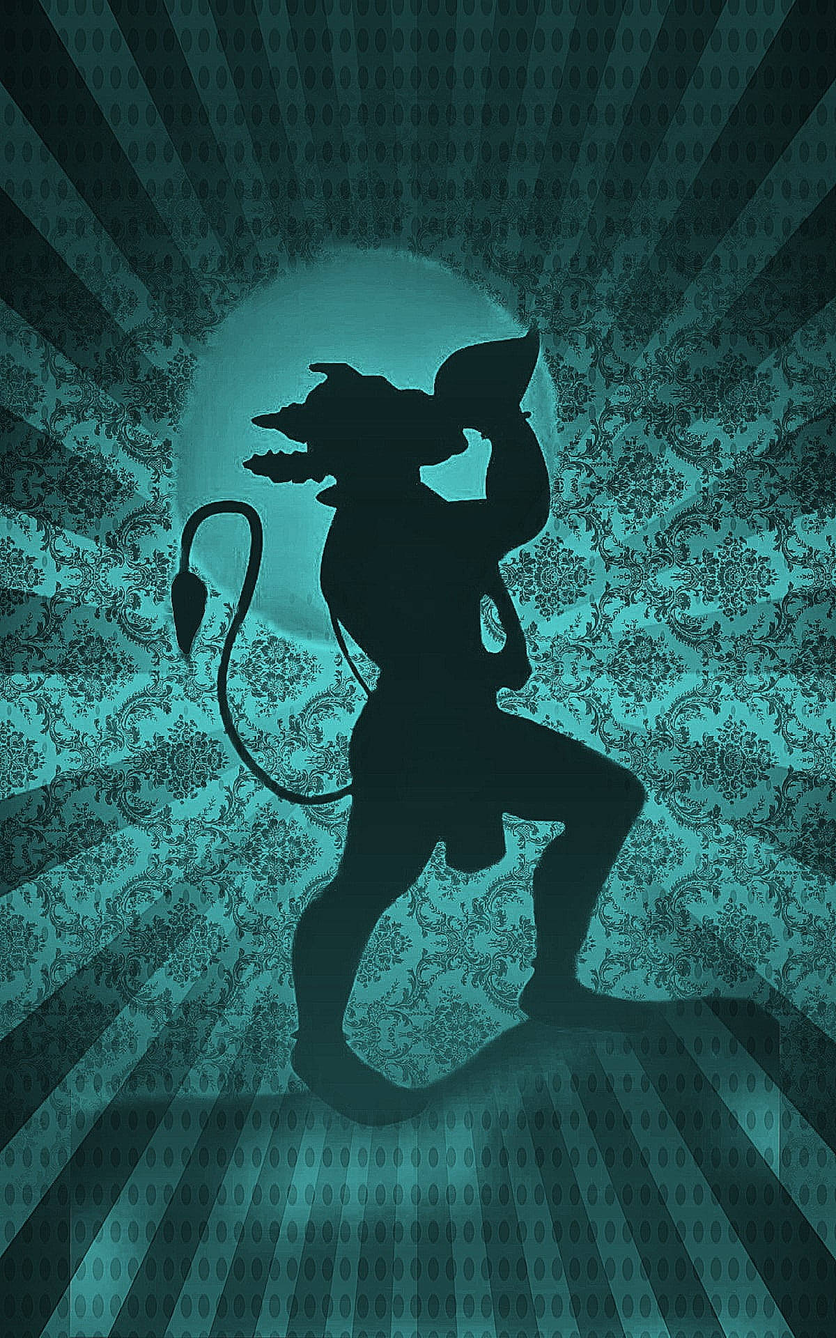 Green God Hanuman With Shell Hình nền