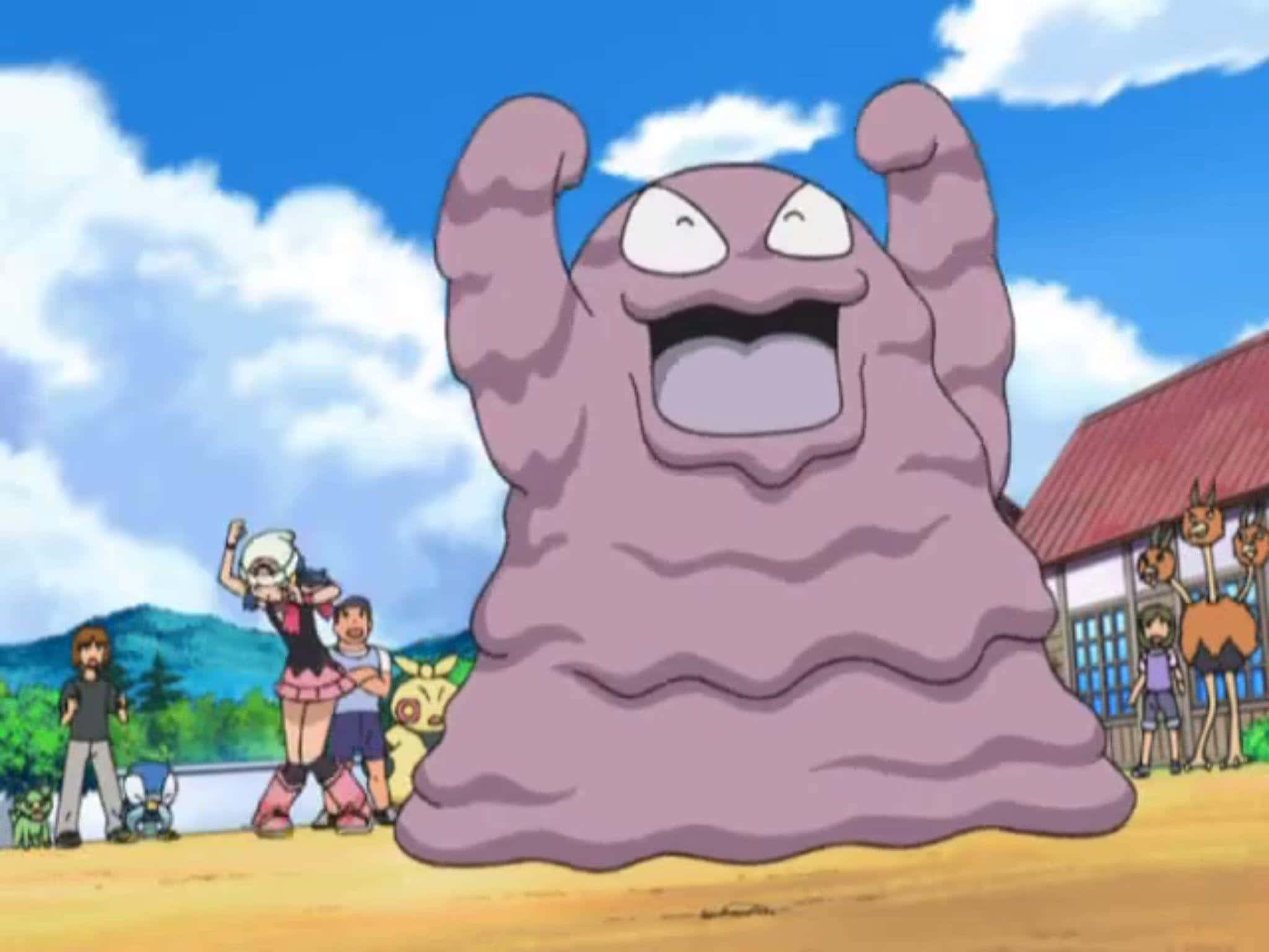 Grimer cổ vũ trong anime Pokemon Hình nền