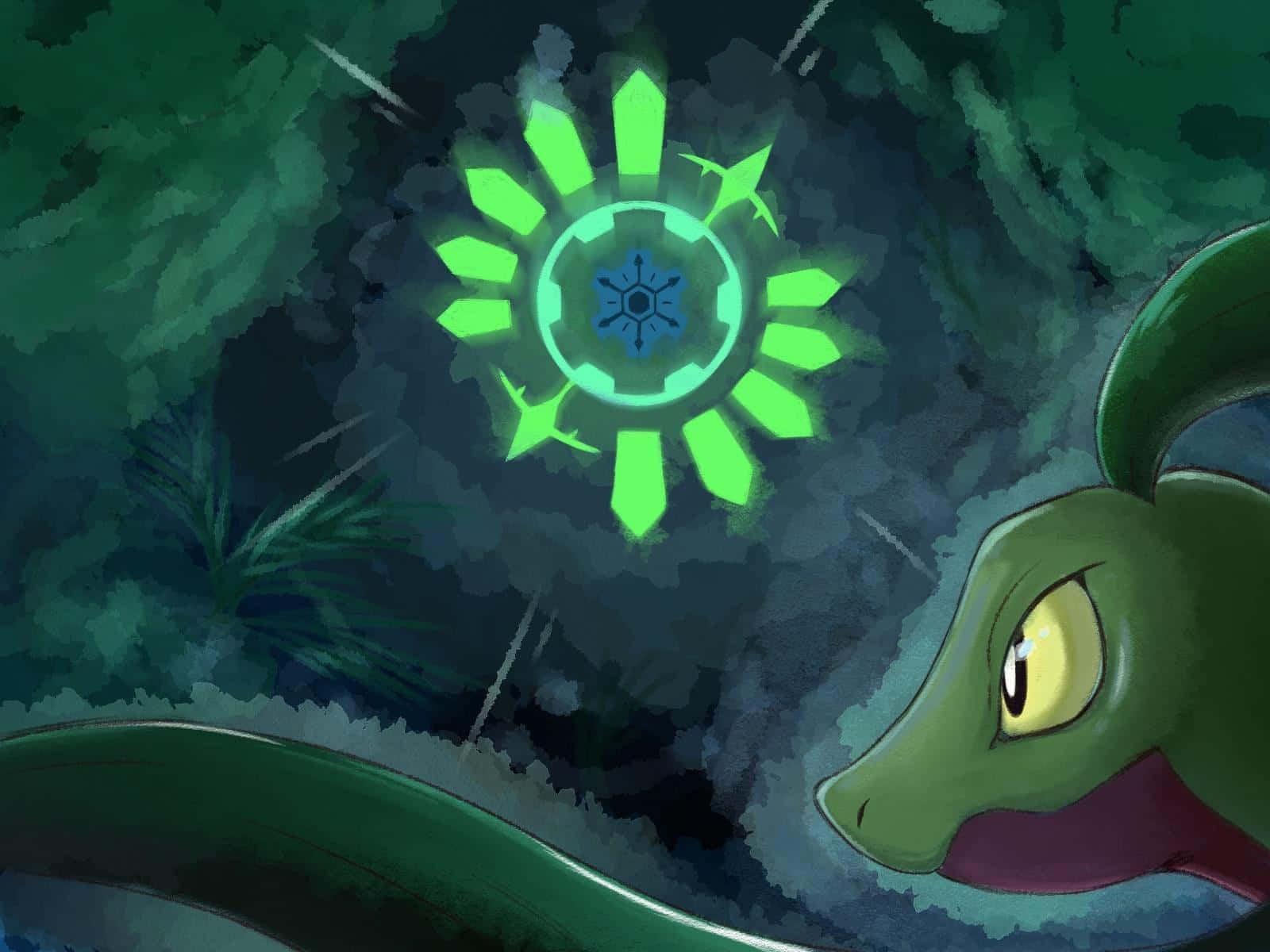 Grovyle giữa rừng tre Hình nền