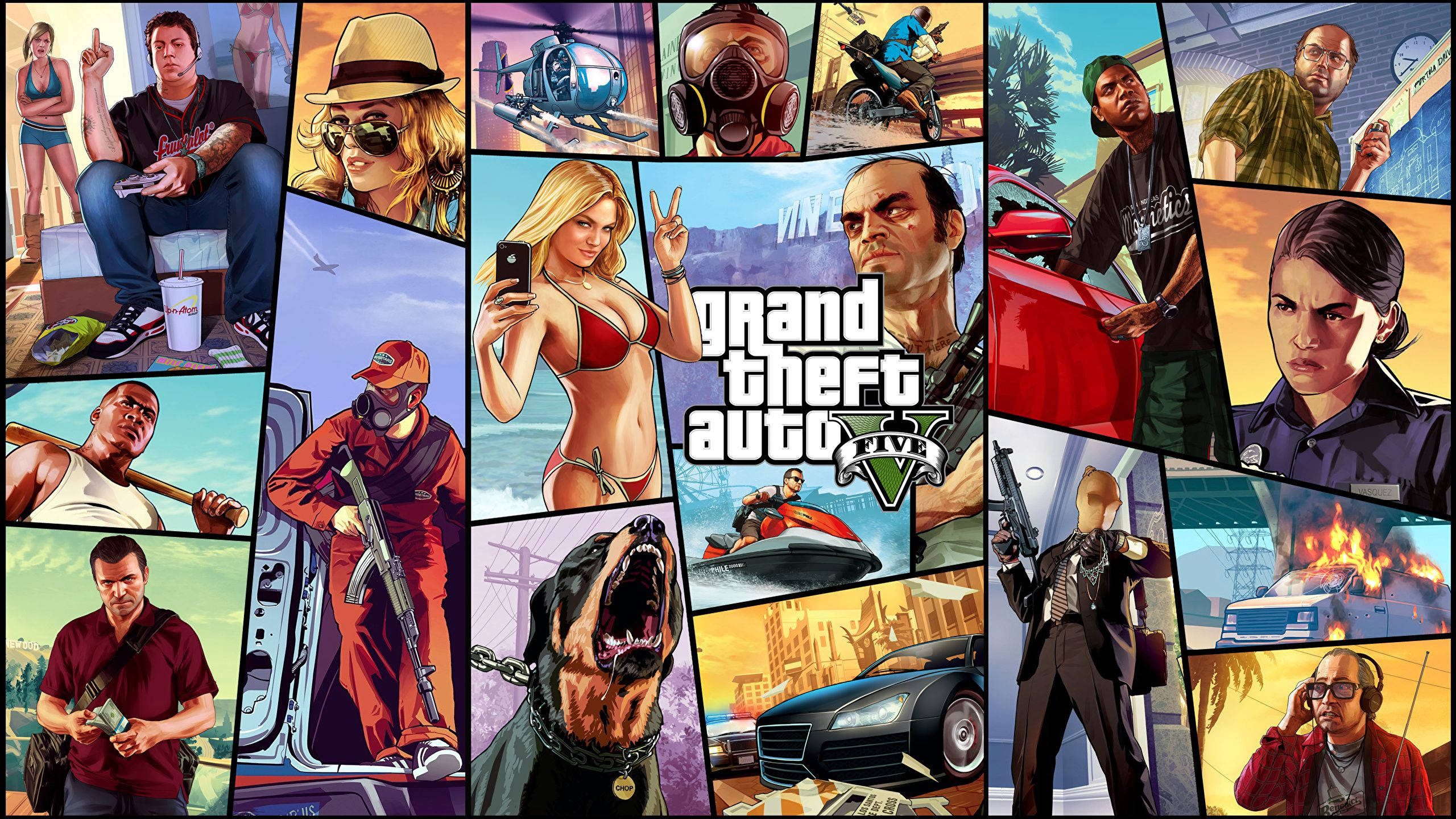 GTA 5 2560x1440 Ghép Ảnh Ô Hình nền