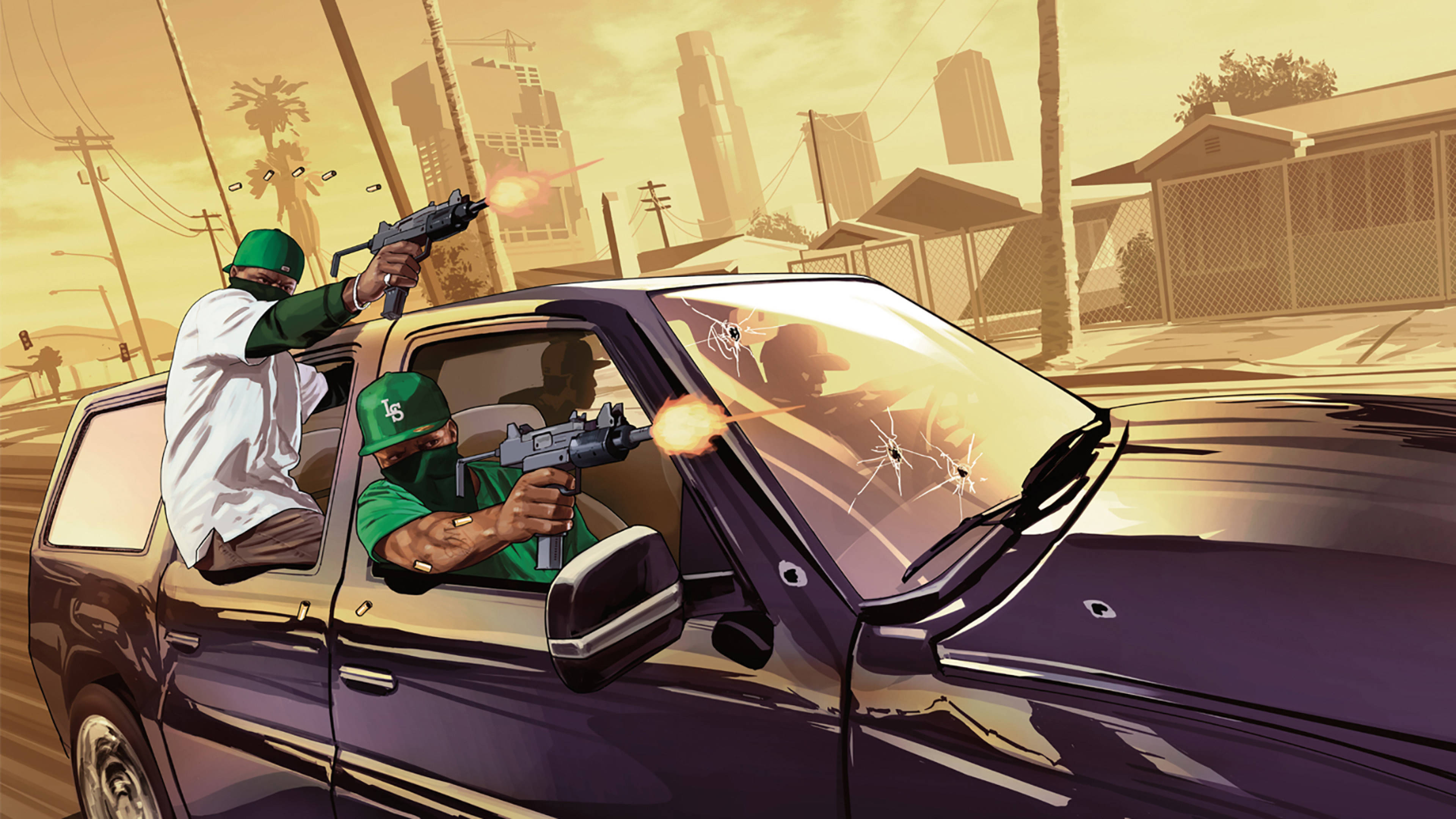 GTA SA 4K Xe Bắn Súng Hình nền
