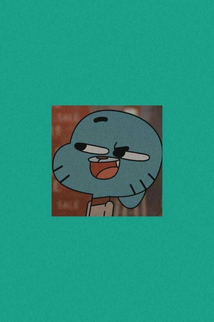 Gumball phong cách tối giản xanh Hình nền