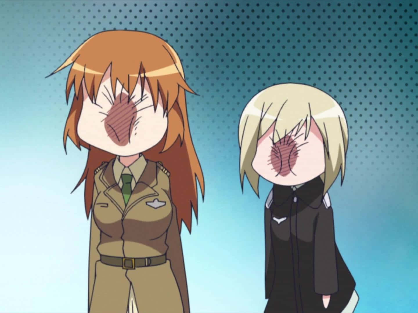 hai cô gái anime bị che mặt Hình nền