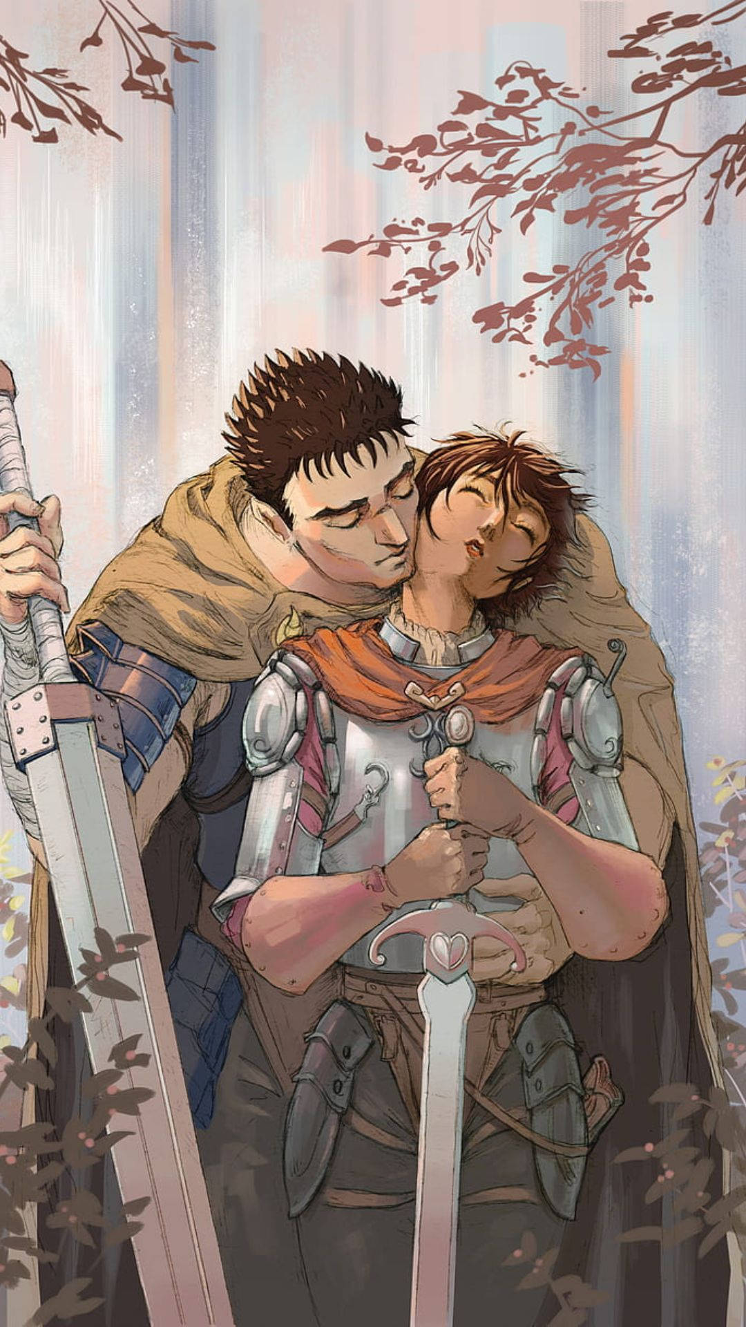 Hai Kiếm Sĩ Anime Ôm Nhau Hình nền