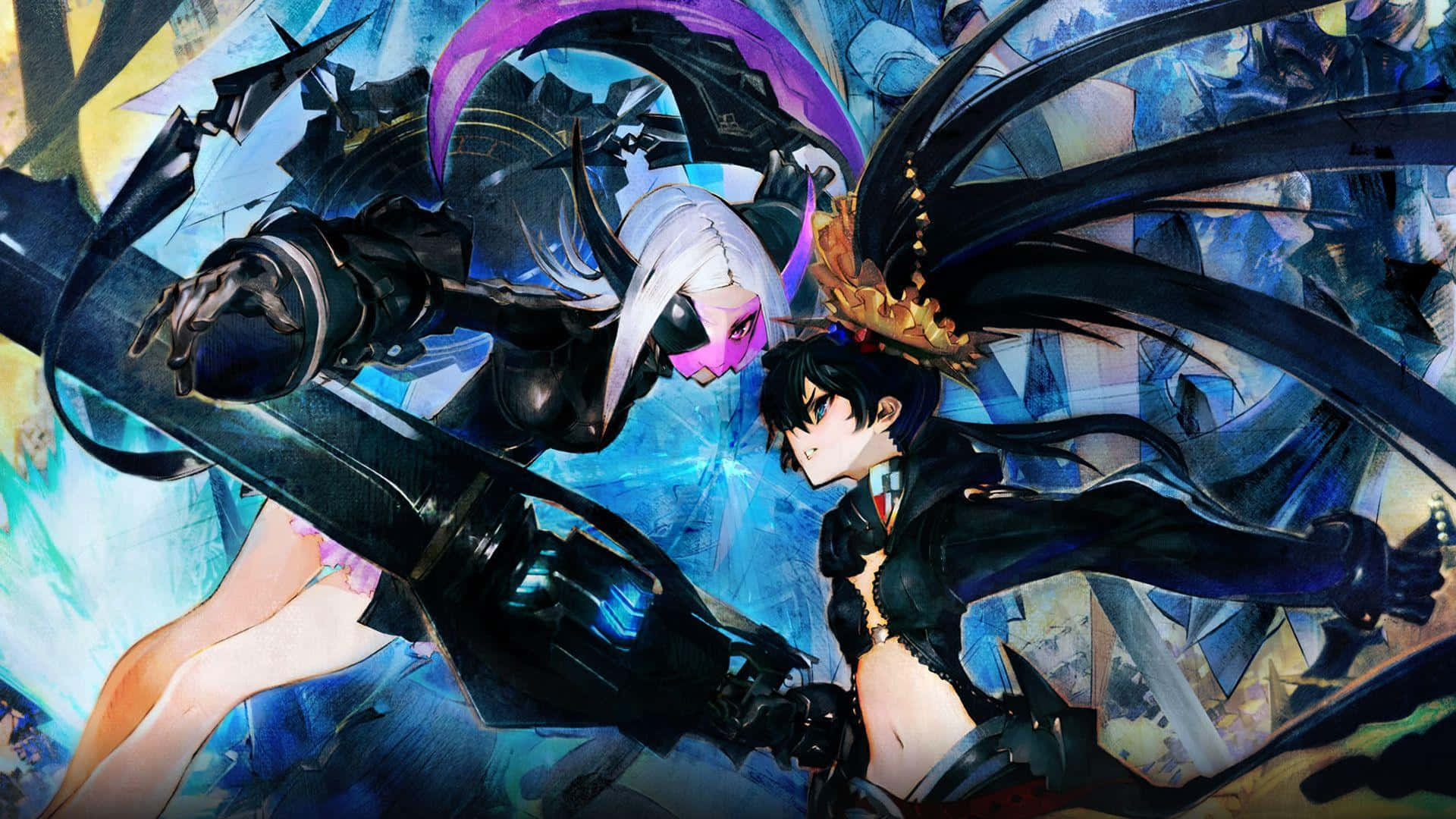 hai nhân vật anime đang chiến đấu bằng kiếm Hình nền