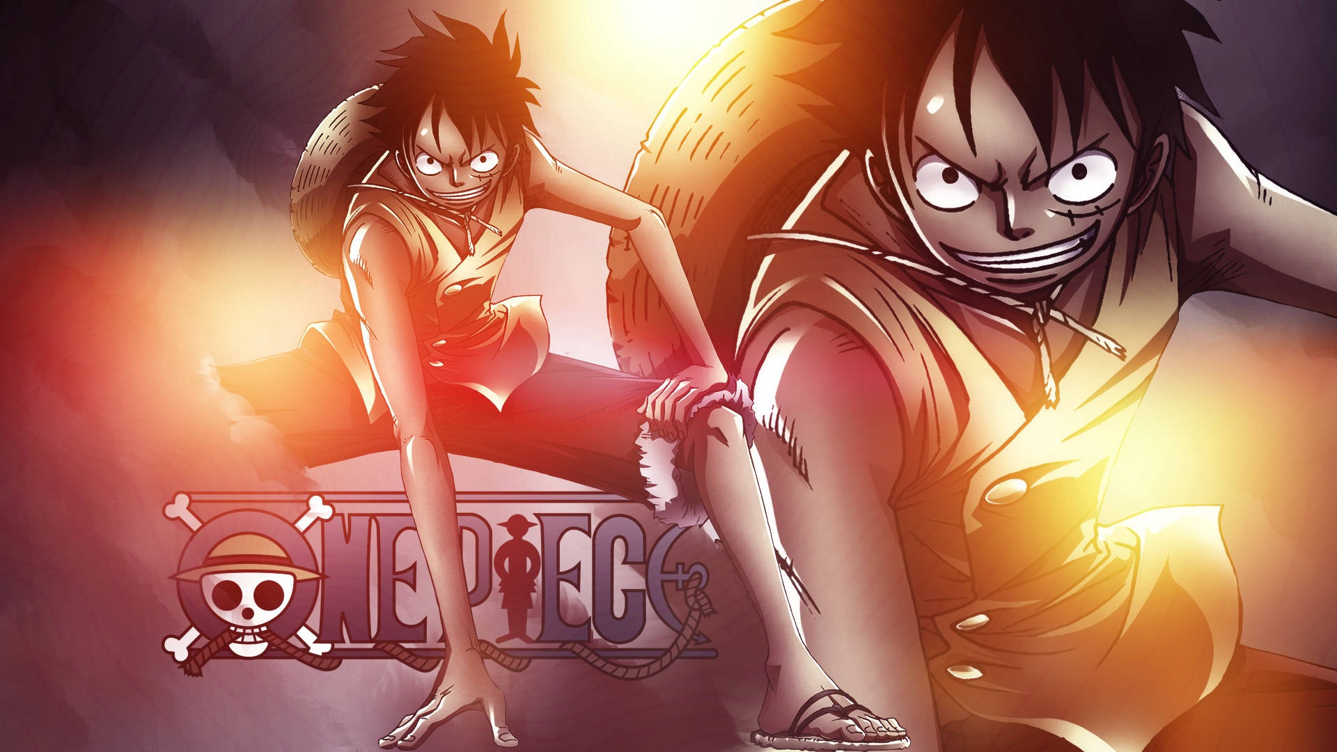 Hải Tặc Anime Luffy Với Lửa Hình nền