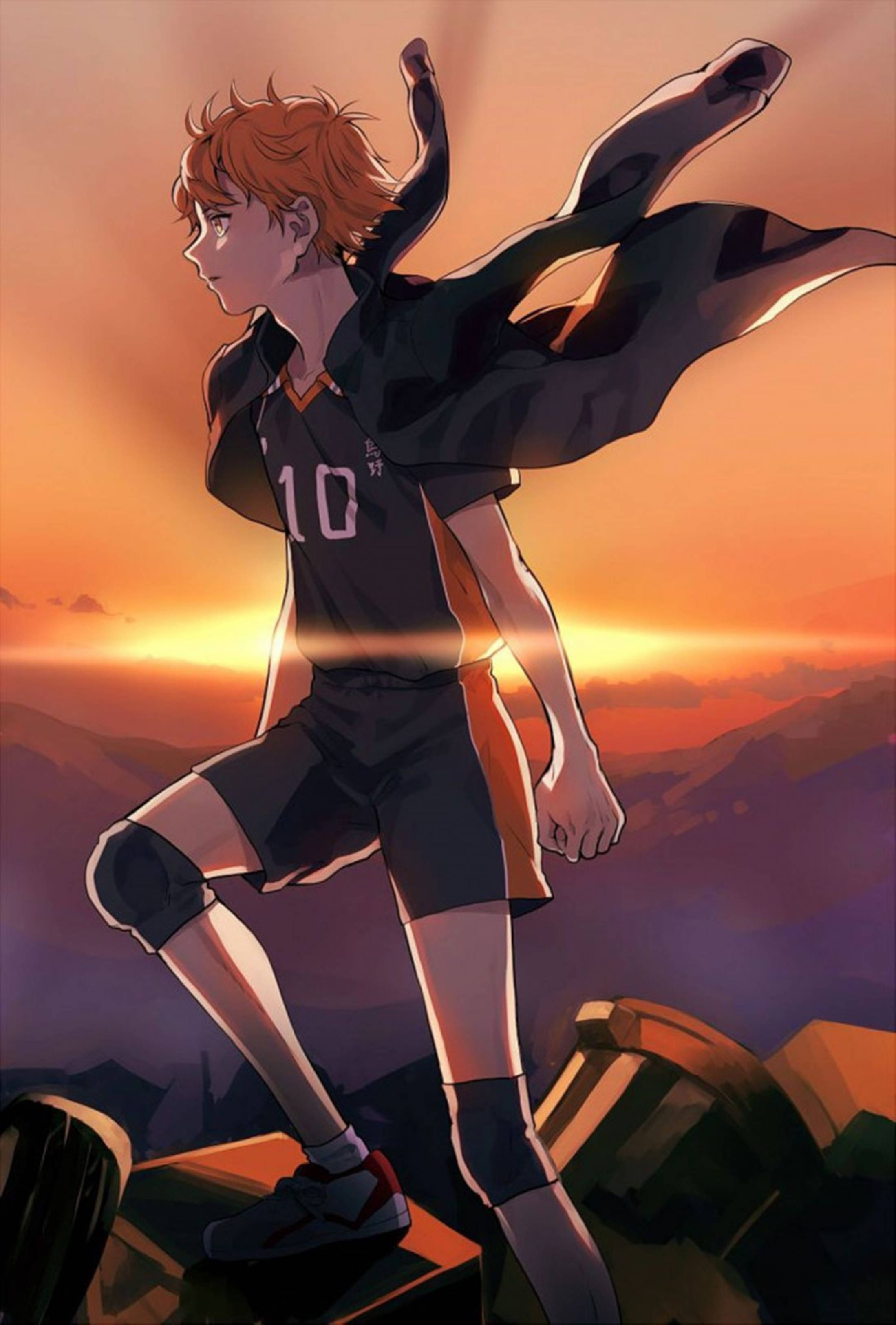 Haikyuu 4K Hinata hoàng hôn Hình nền