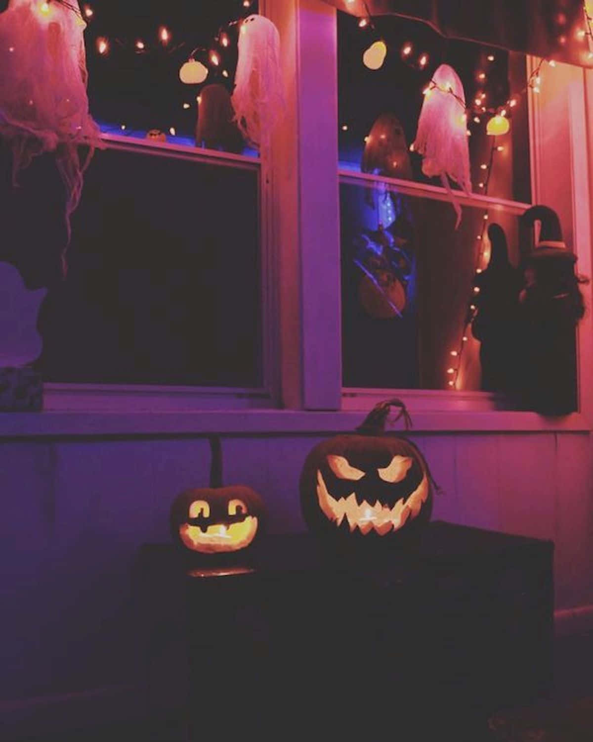 Halloween Tumblr Aesthetic Bí Ngô Đèn Lồng Nhà Hình nền