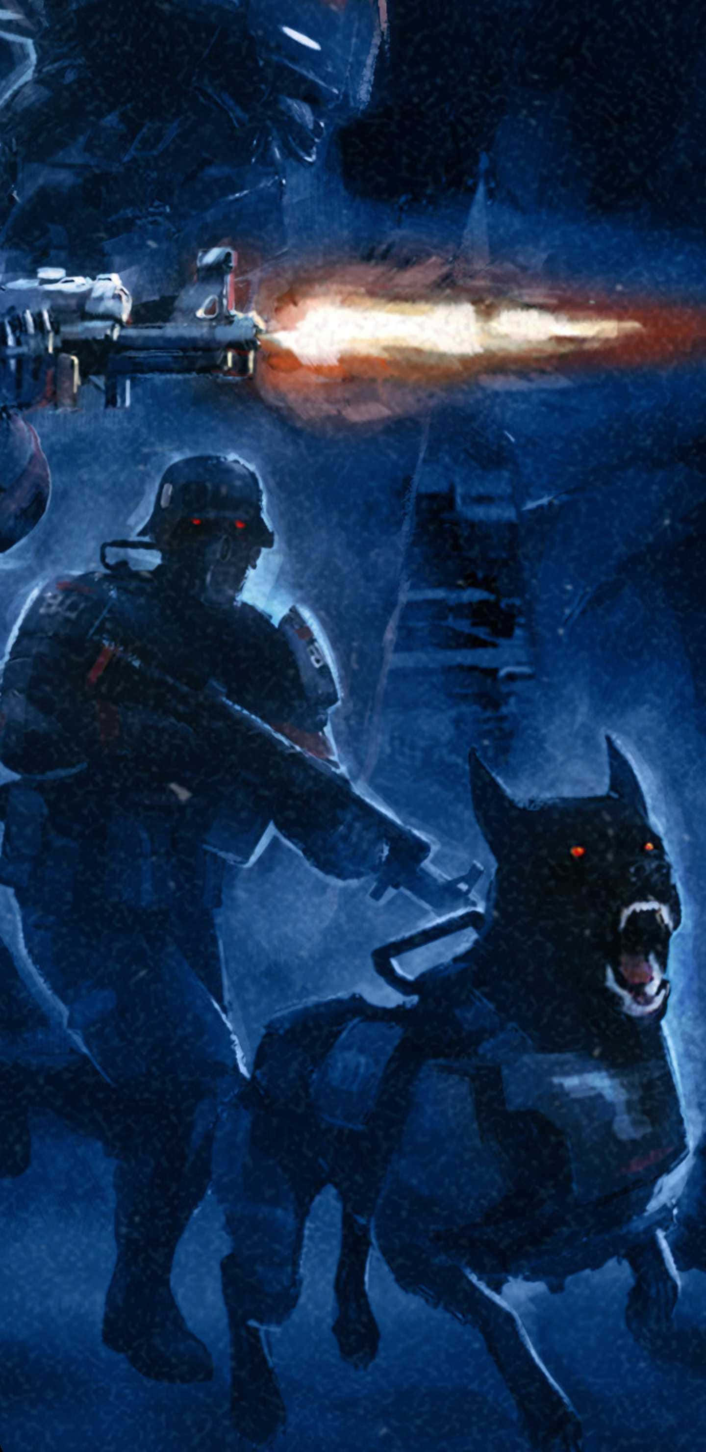 Hành Động Game Mãnh Liệt Trên Nền Pixel 3XL Wolfenstein II Hình nền