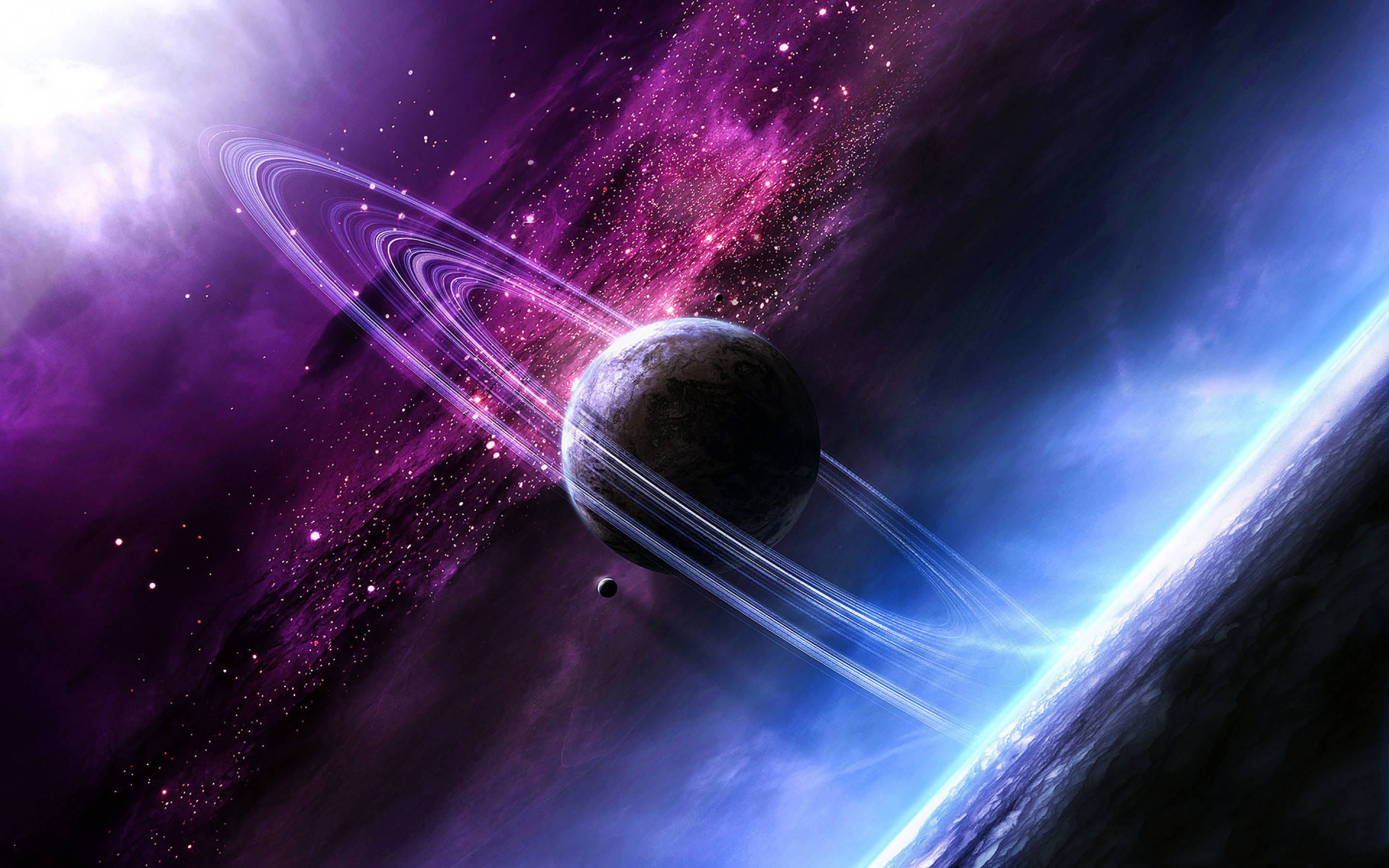 Hành tinh Saturn phong cách không gian Hình nền