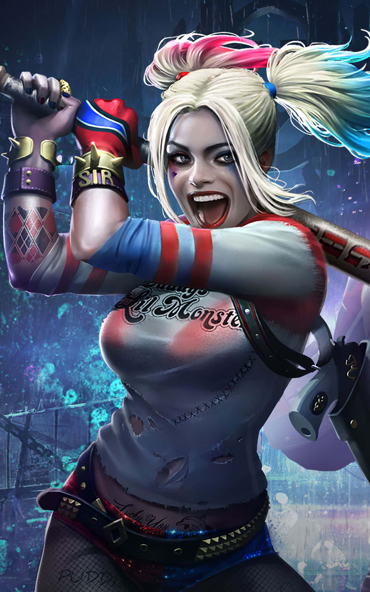 Harleen Quinzel trong diện mạo biểu tượng từ trò chơi điện tử "Arkham City" Hình nền