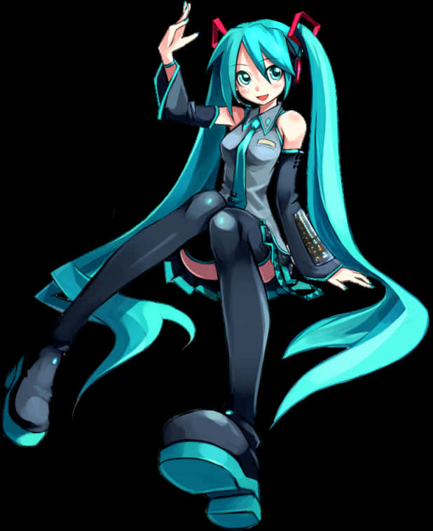 Hatsune Miku Vocaloid Tạo Dáng Hình nền