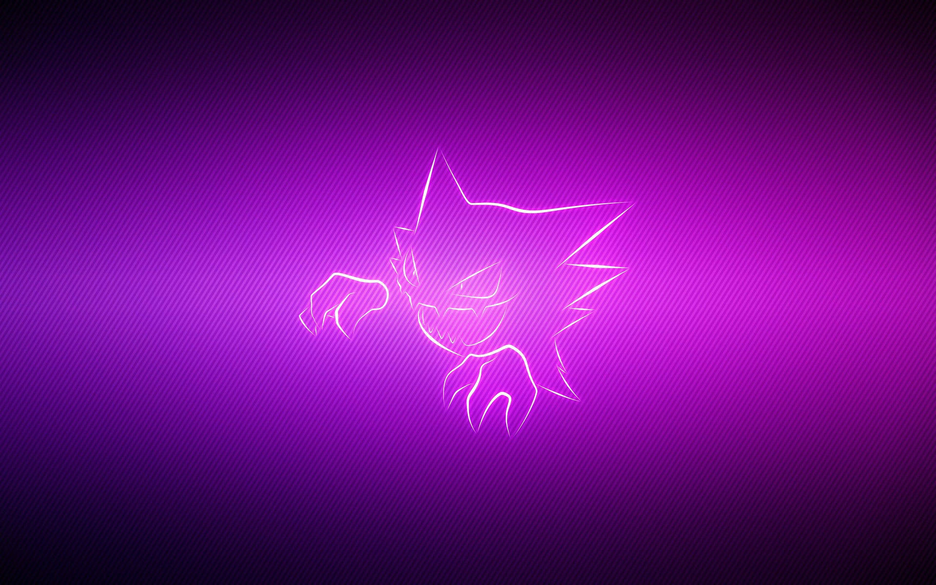 Hình nền fanart Pokemon Haunter màu tím neon.