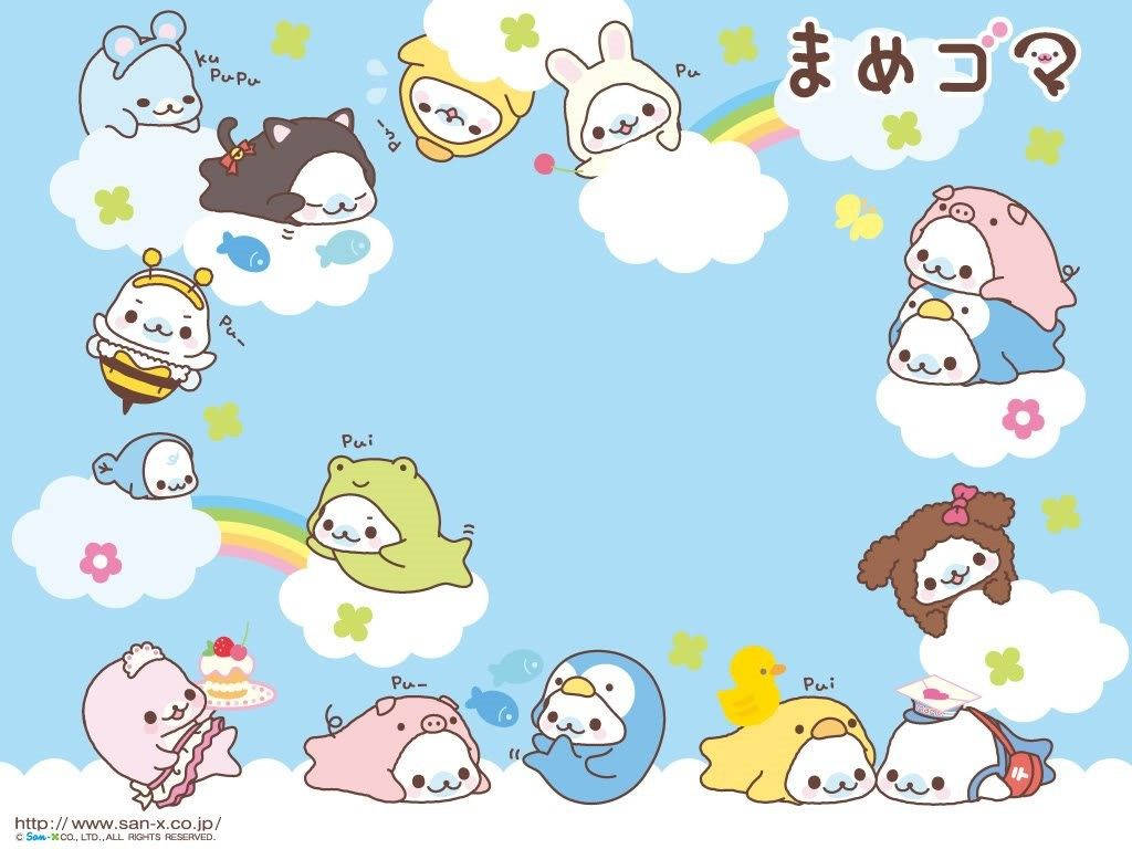 Hình nền siêu dễ thương với động vật màu pastel.