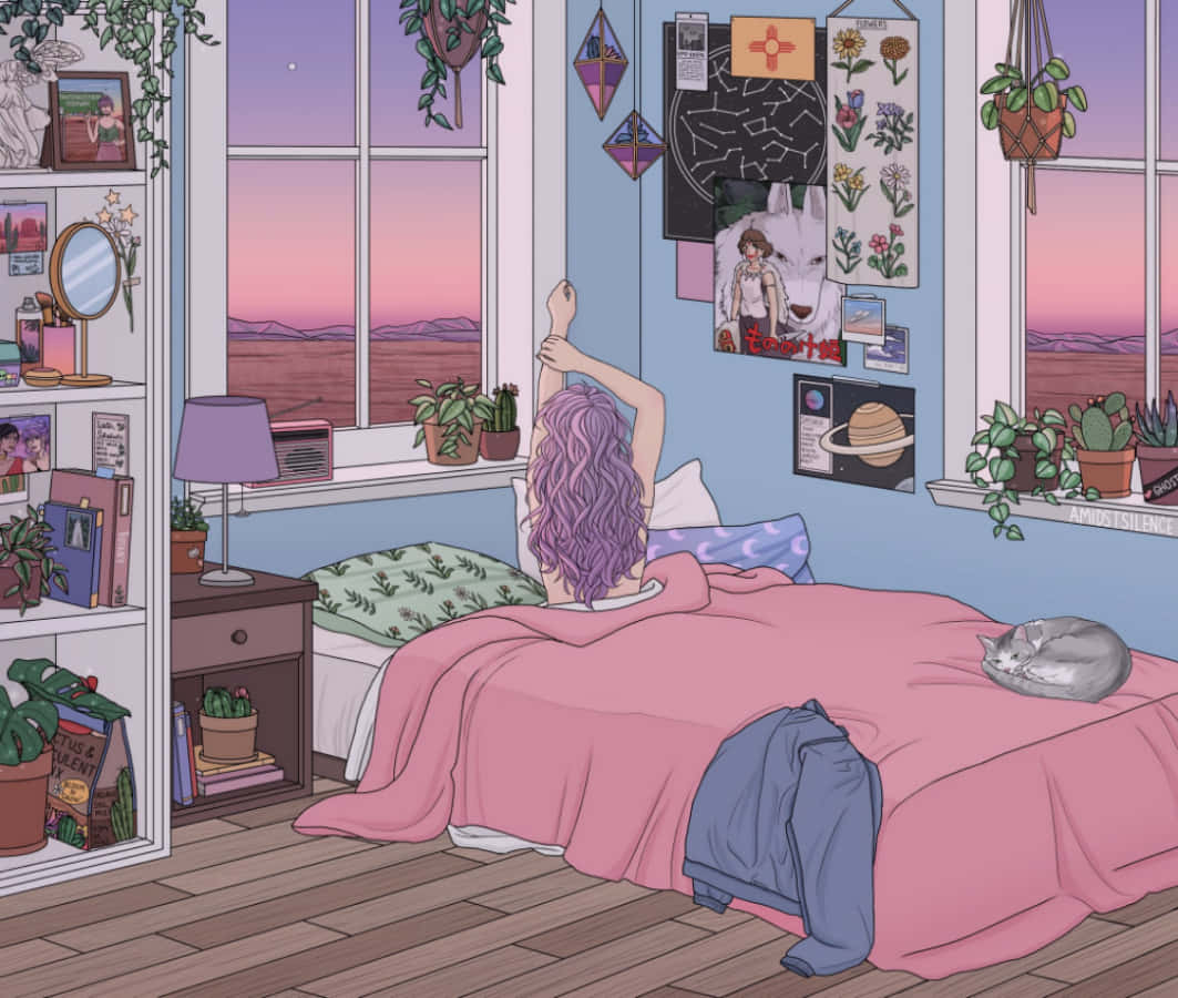 Hãy để trí tưởng tượng của bạn bay xa cùng Anime Room! Hình nền