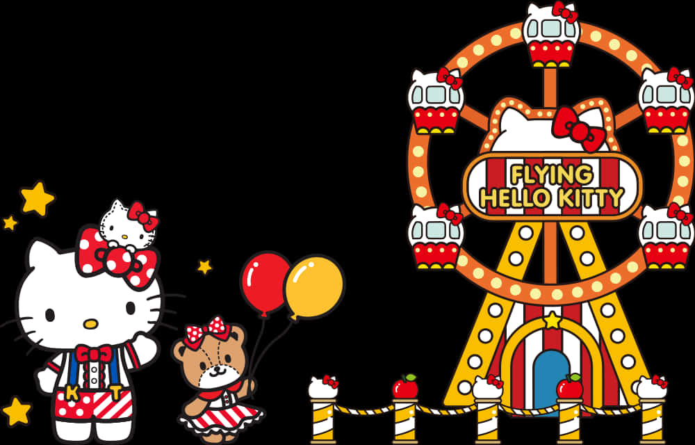 Hello Kitty bay trong lễ hội Carnival Hình nền