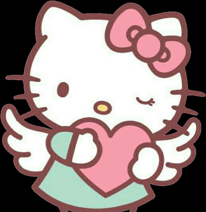 Hello Kitty Cầm Trái Tim Hình nền