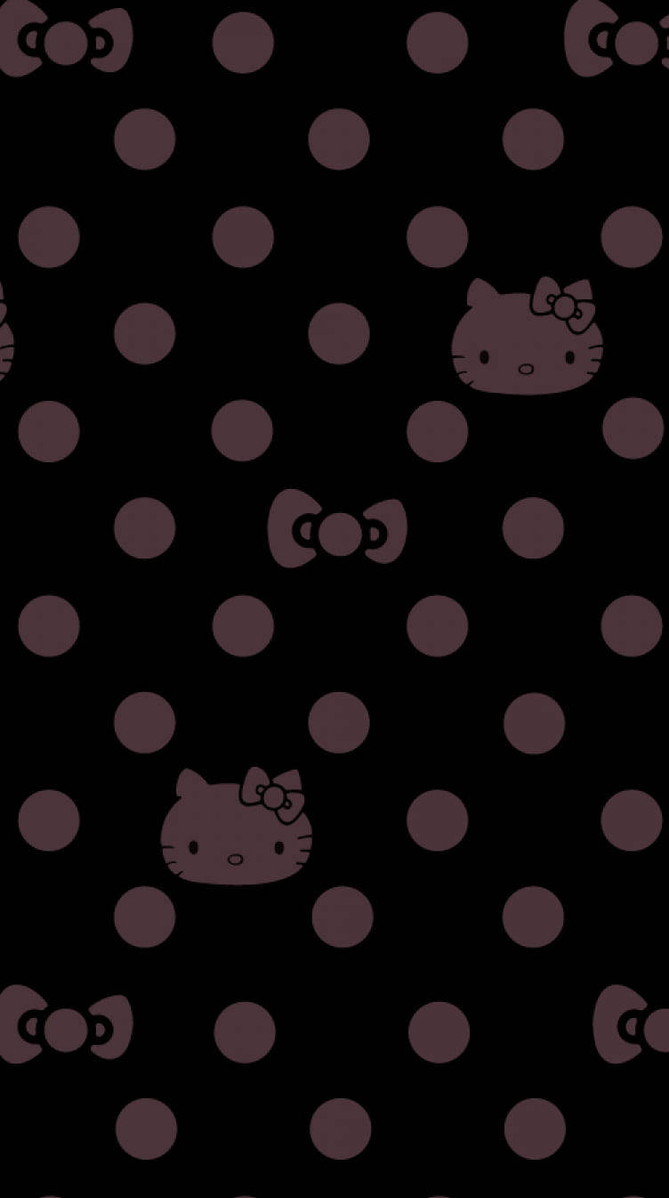 Hello Kitty chấm bi đen và tím Hình nền