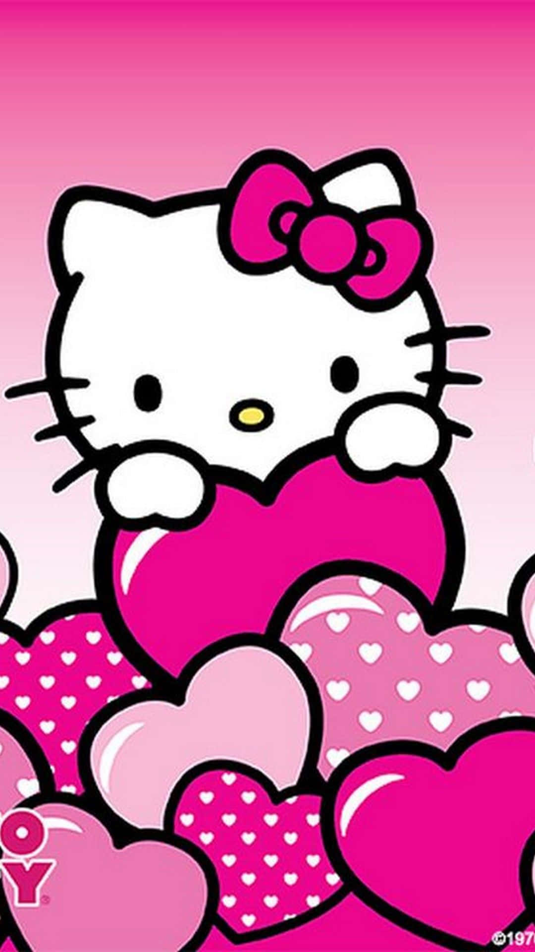 Hello Kitty Dễ Thương Ôm Trái Tim Màu Hồng