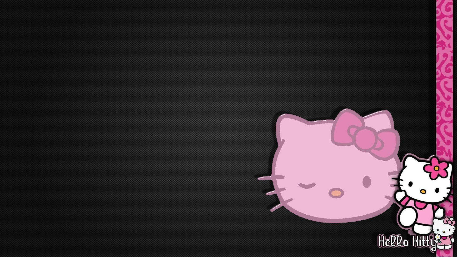 Hello Kitty đen có viền với họa tiết Hình nền