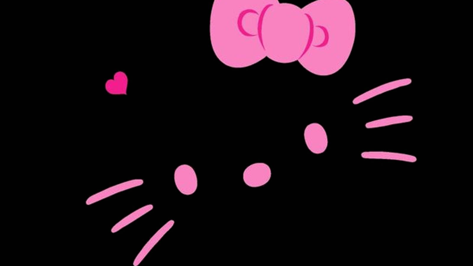 Hello Kitty Đen Tối Giản Dễ Thương Hình nền