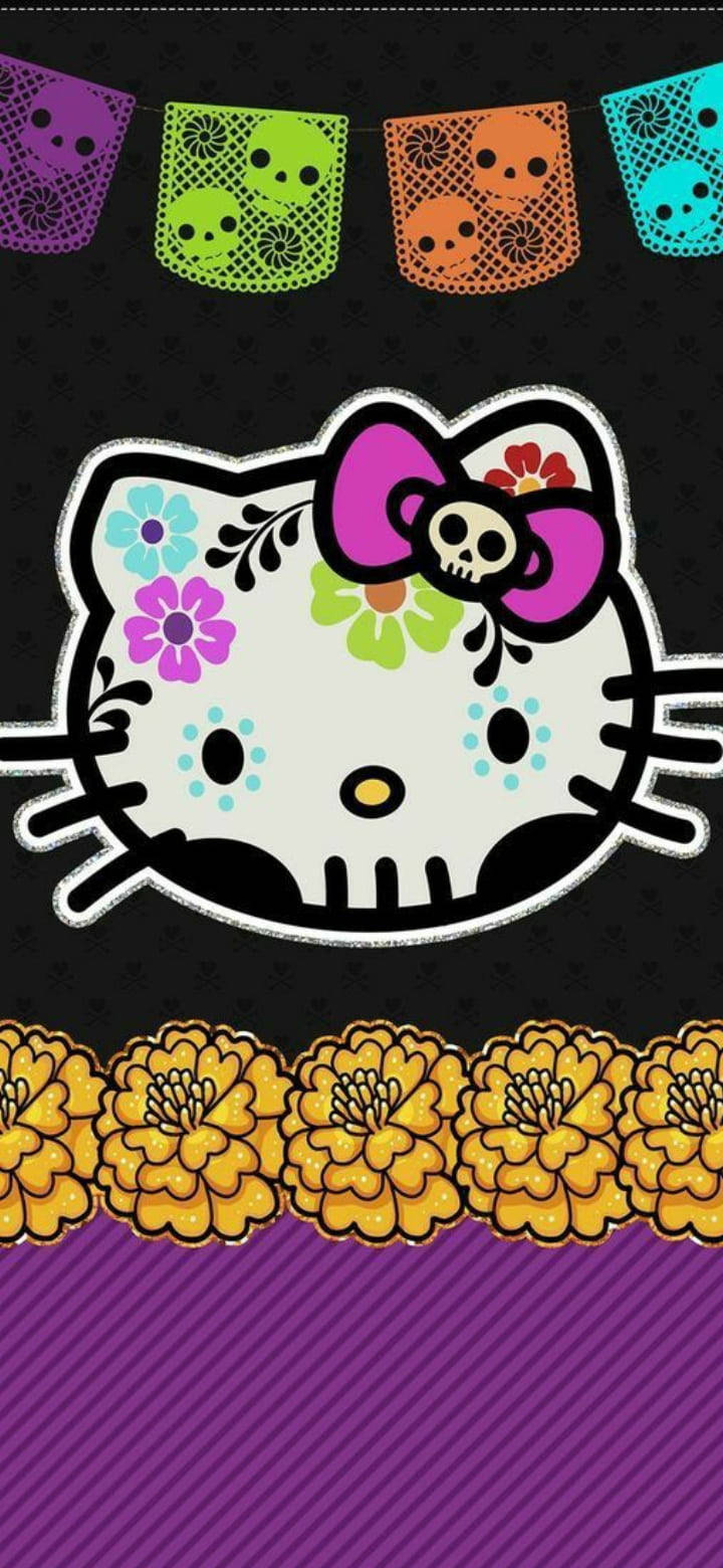 Hello Kitty Đen Ngày Của Người Chết Hình nền