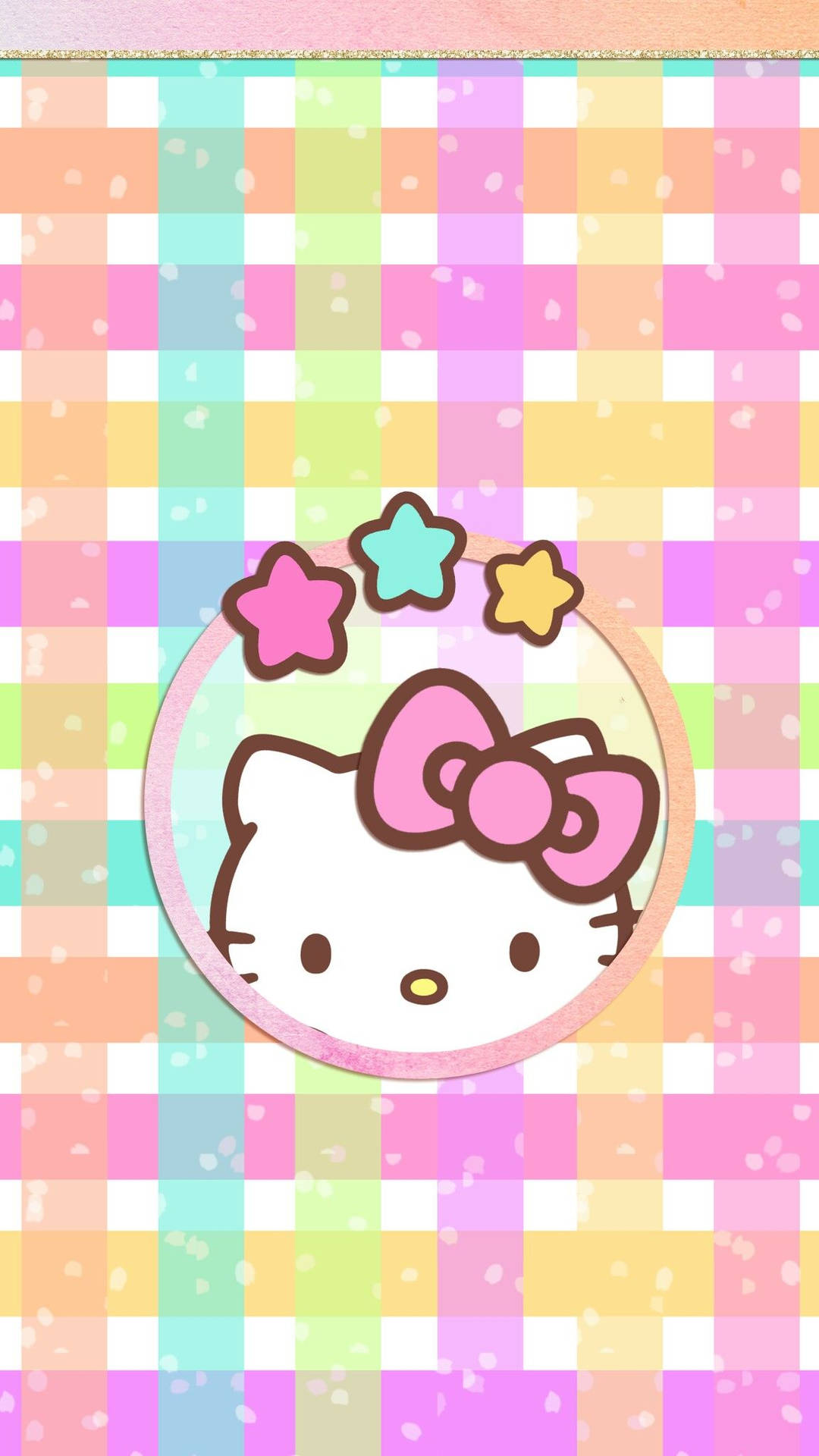Hình nền màu pastel dệt Hello Kitty dễ thương.