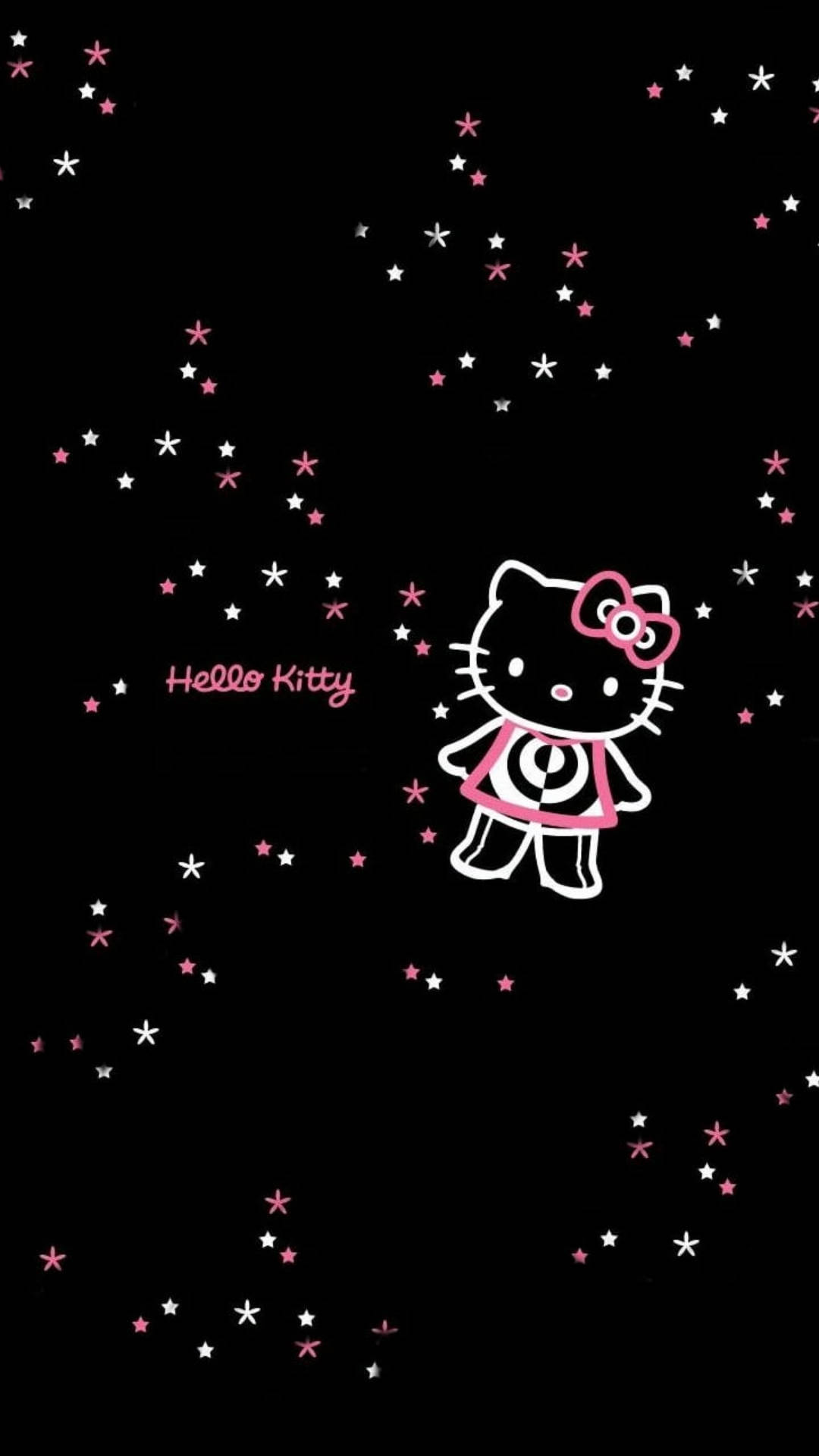 Hello Kitty Đen Với Những Ngôi Sao Hình nền