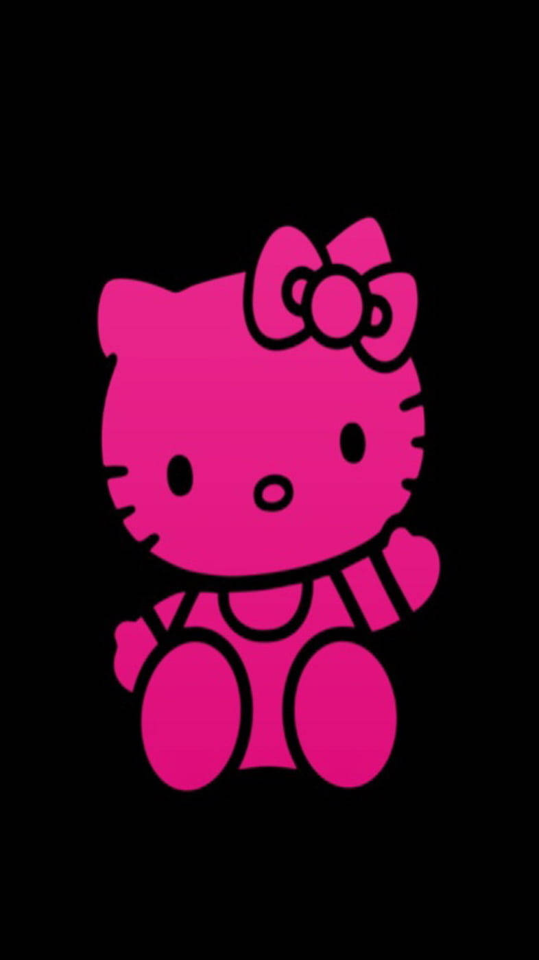 Hello Kitty hồng nóng và đen Hình nền
