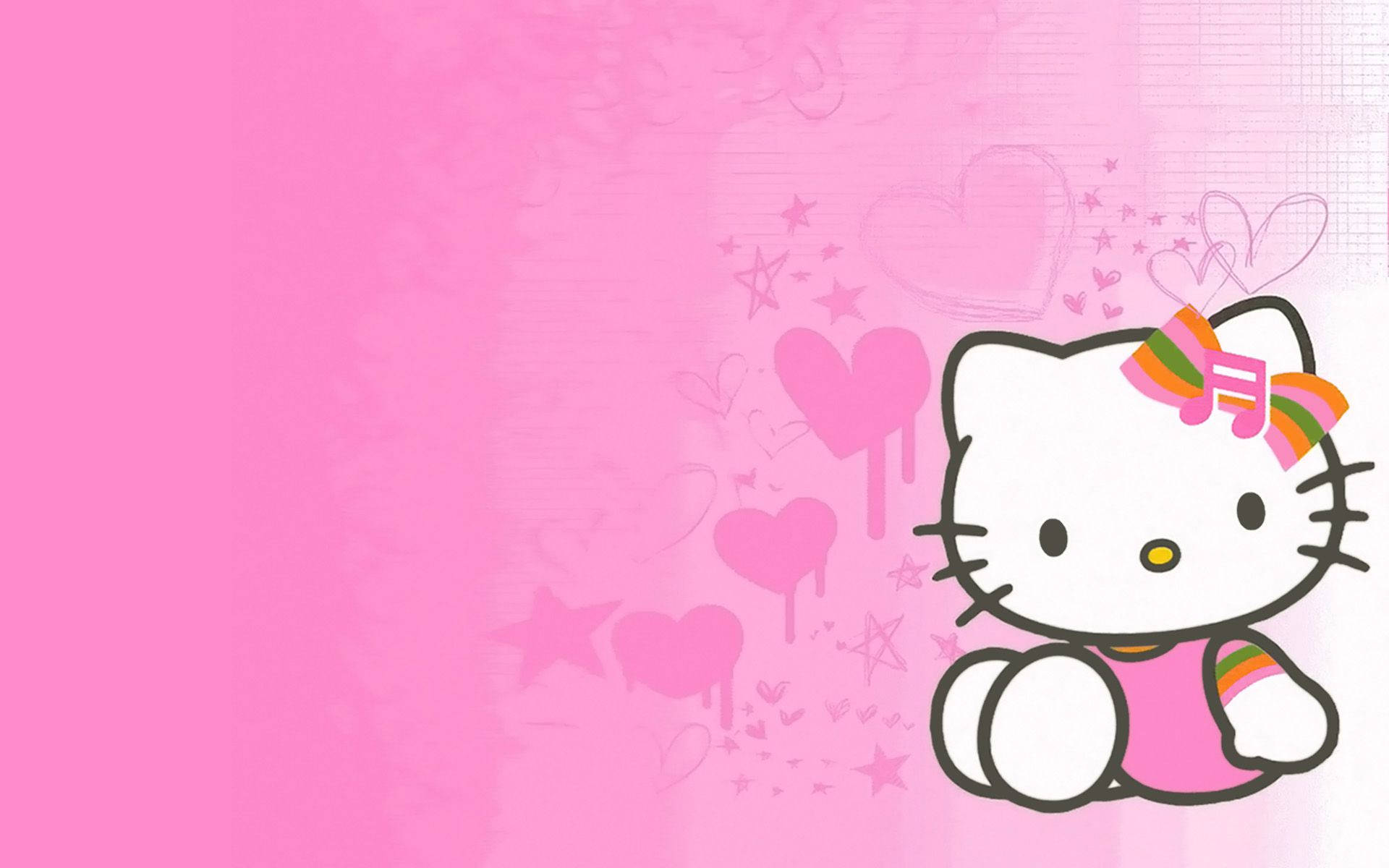 Hello Kitty Hồng Và Cam Phong Cách Thẩm Mỹ Hình nền