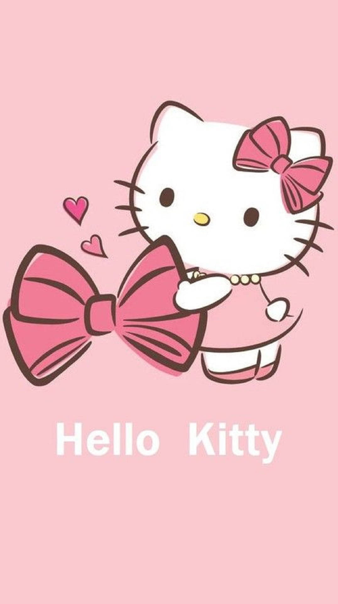 Hello Kitty màu hồng cầm nơ