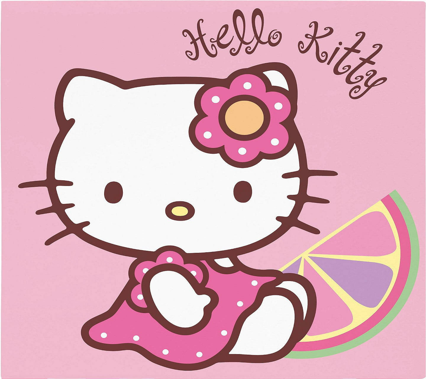Hello Kitty màu hồng với lát cam Hình nền