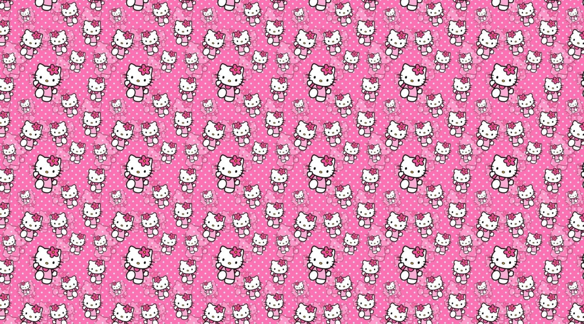 Hello Kitty màu hồng với đồ họa bước đi Hình nền