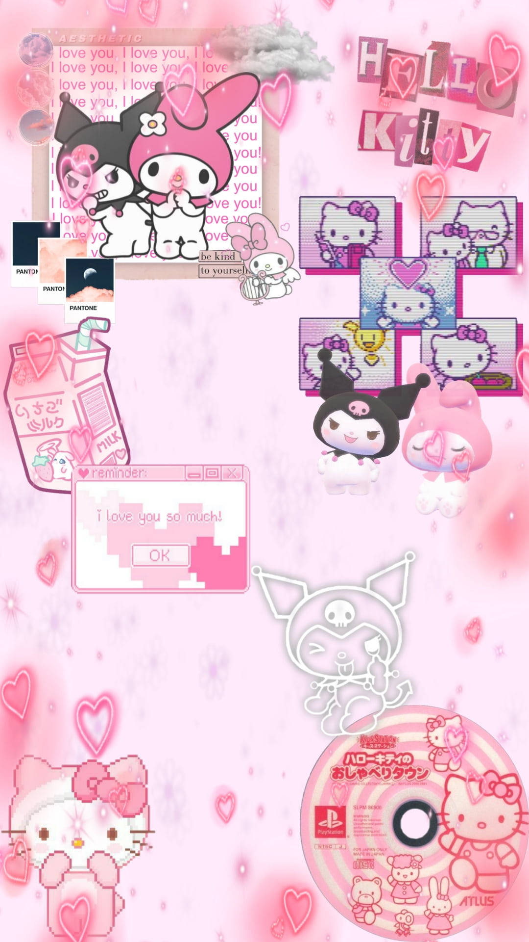 Hello Kitty màu hồng cùng các nhân vật Sanrio