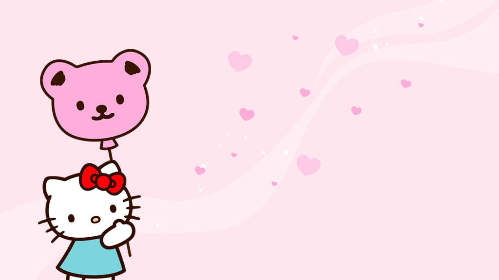 Hello Kitty thẩm mỹ với bóng gấu Hình nền