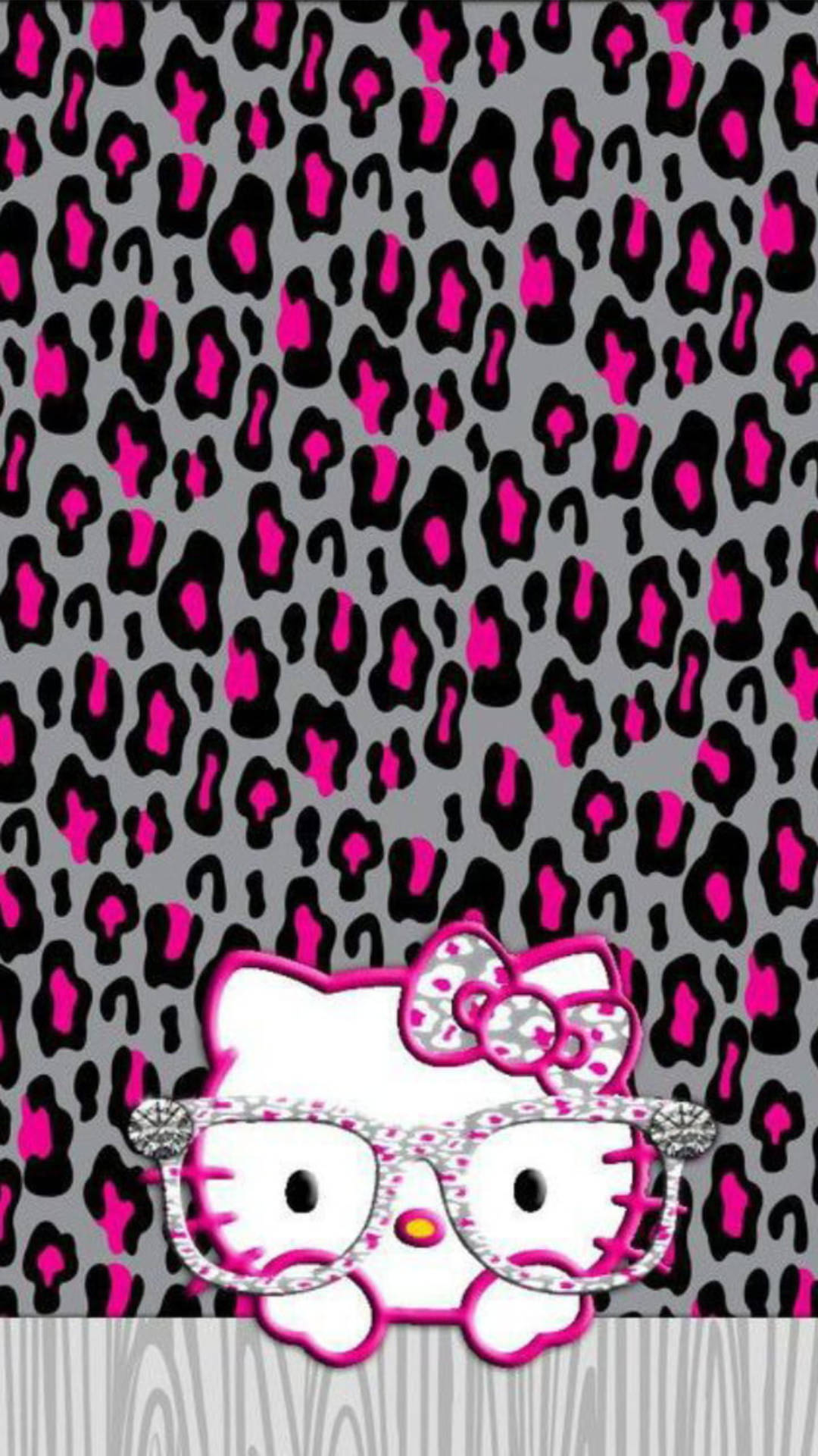 Hello Kitty trên họa tiết da báo dễ thương Hình nền