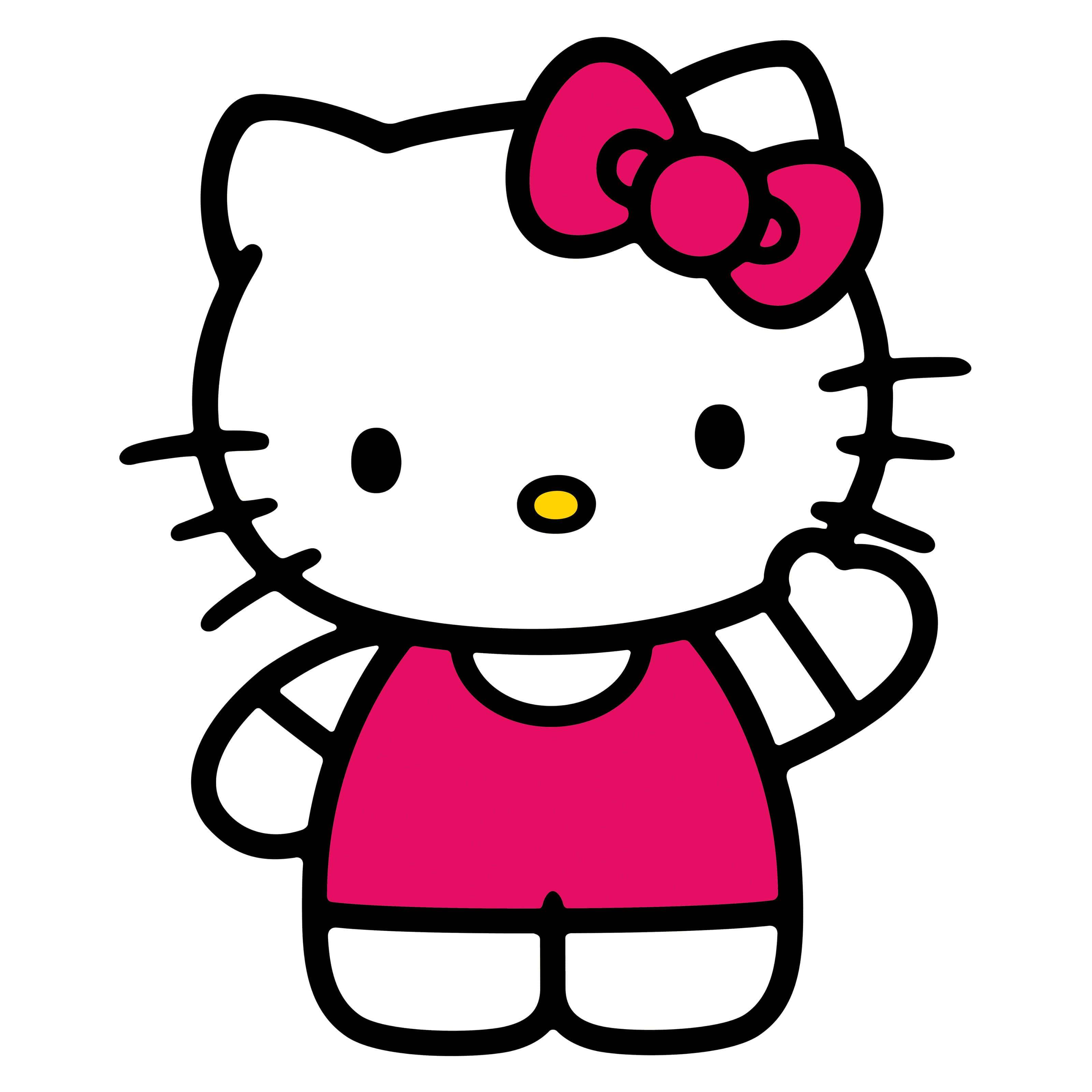 Hello Kitty Vẫy Tay Trên Nền Hồng Hình nền