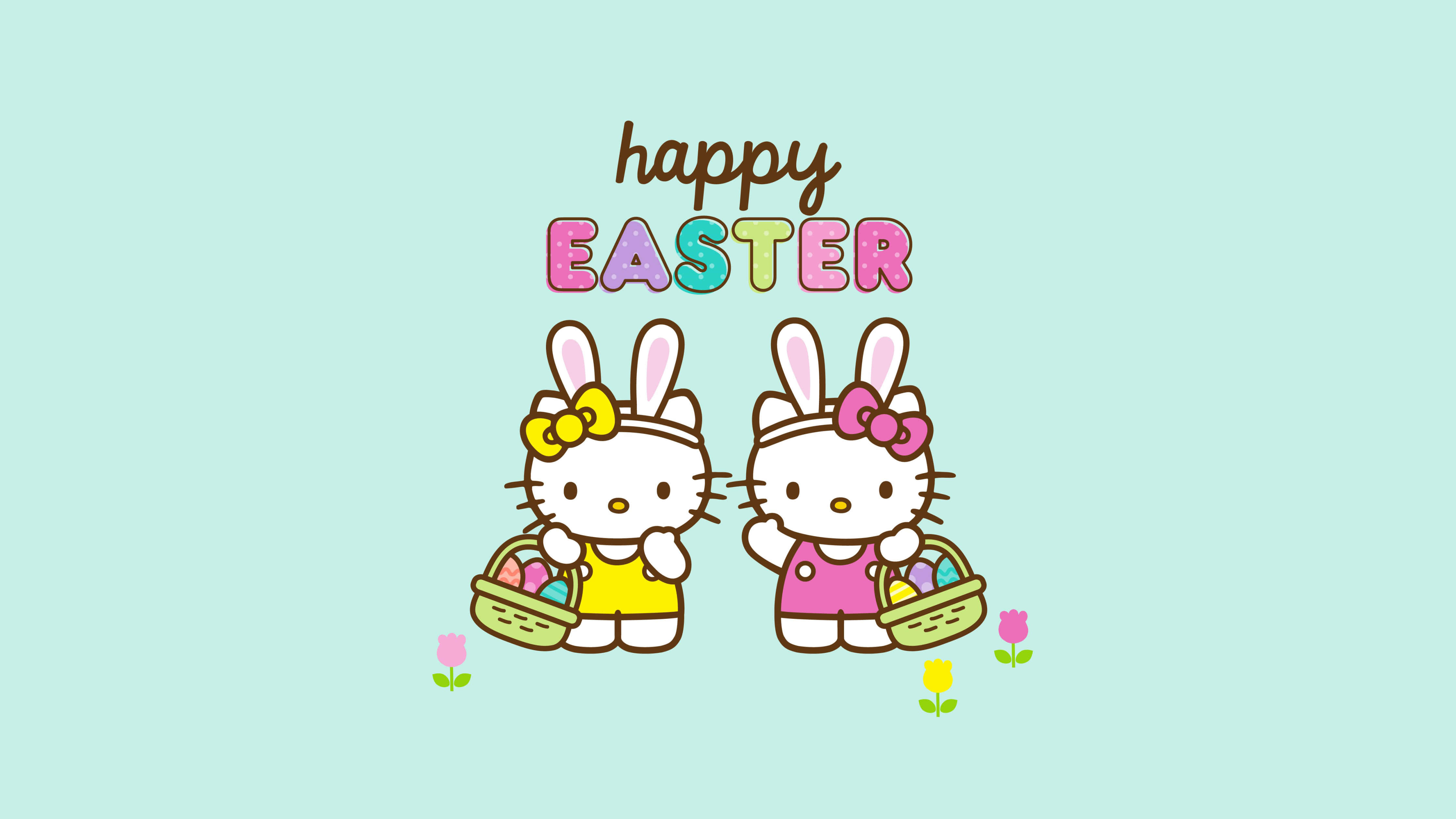 Hello Kitty Với Trứng Phục Sinh Nền Hình nền