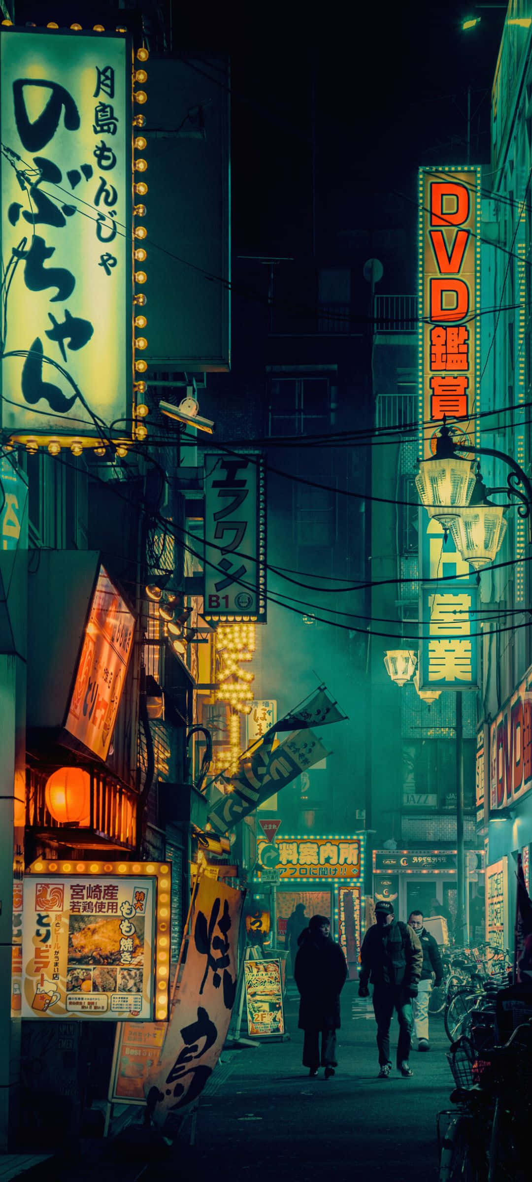 Hẻm Phố Đêm Neon Hình nền