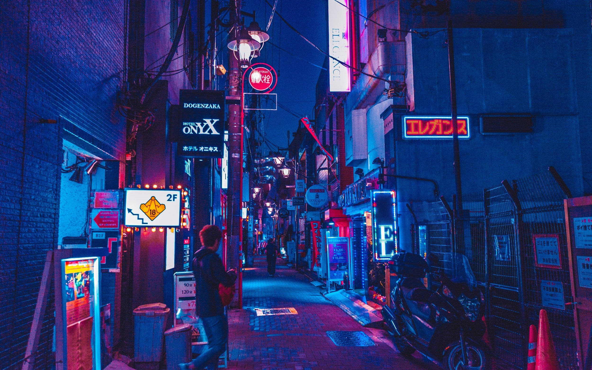 Hẻm phố Neon Anime về đêm Hình nền