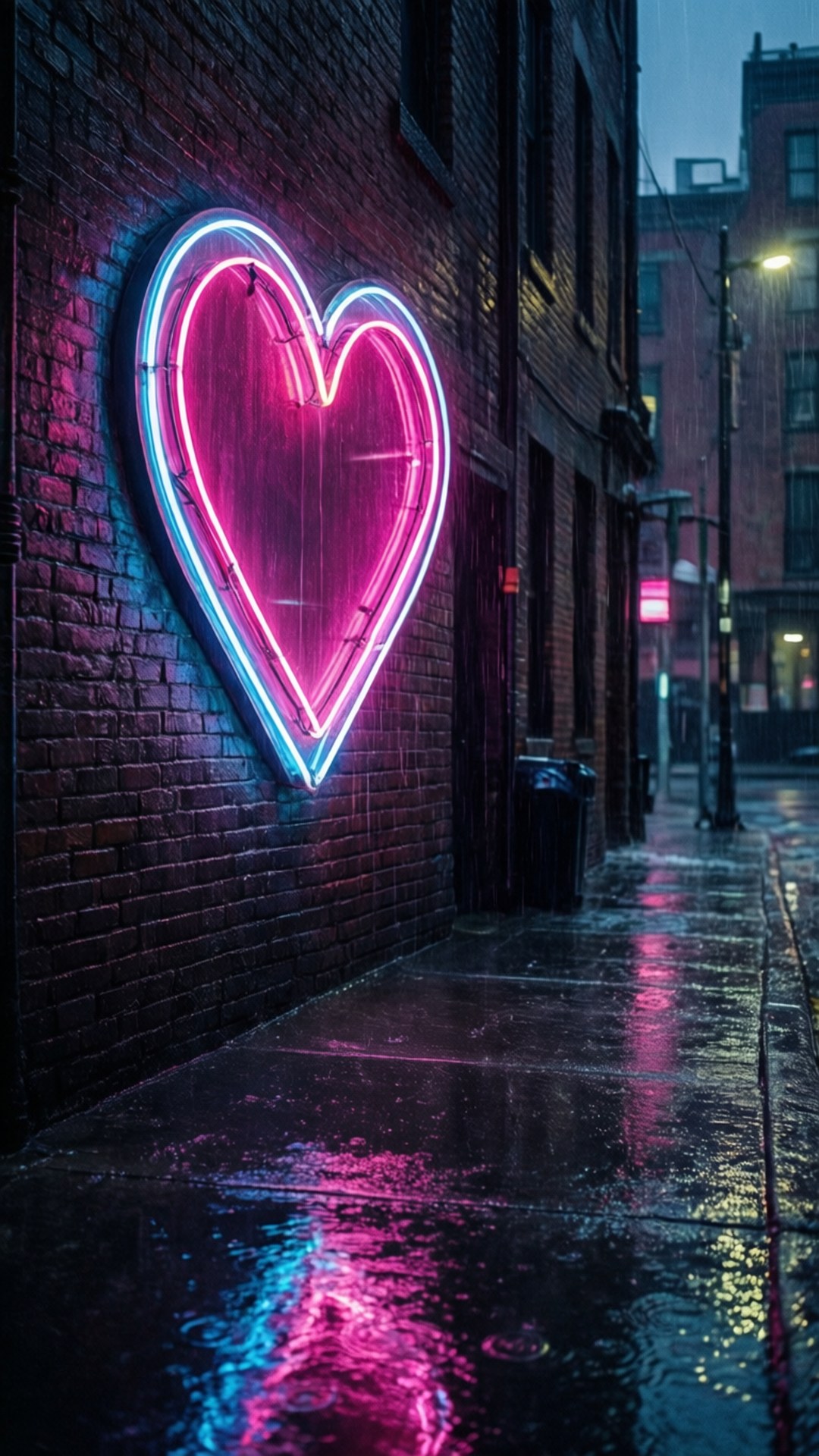 Hẻm Trái Tim Neon Hình nền
