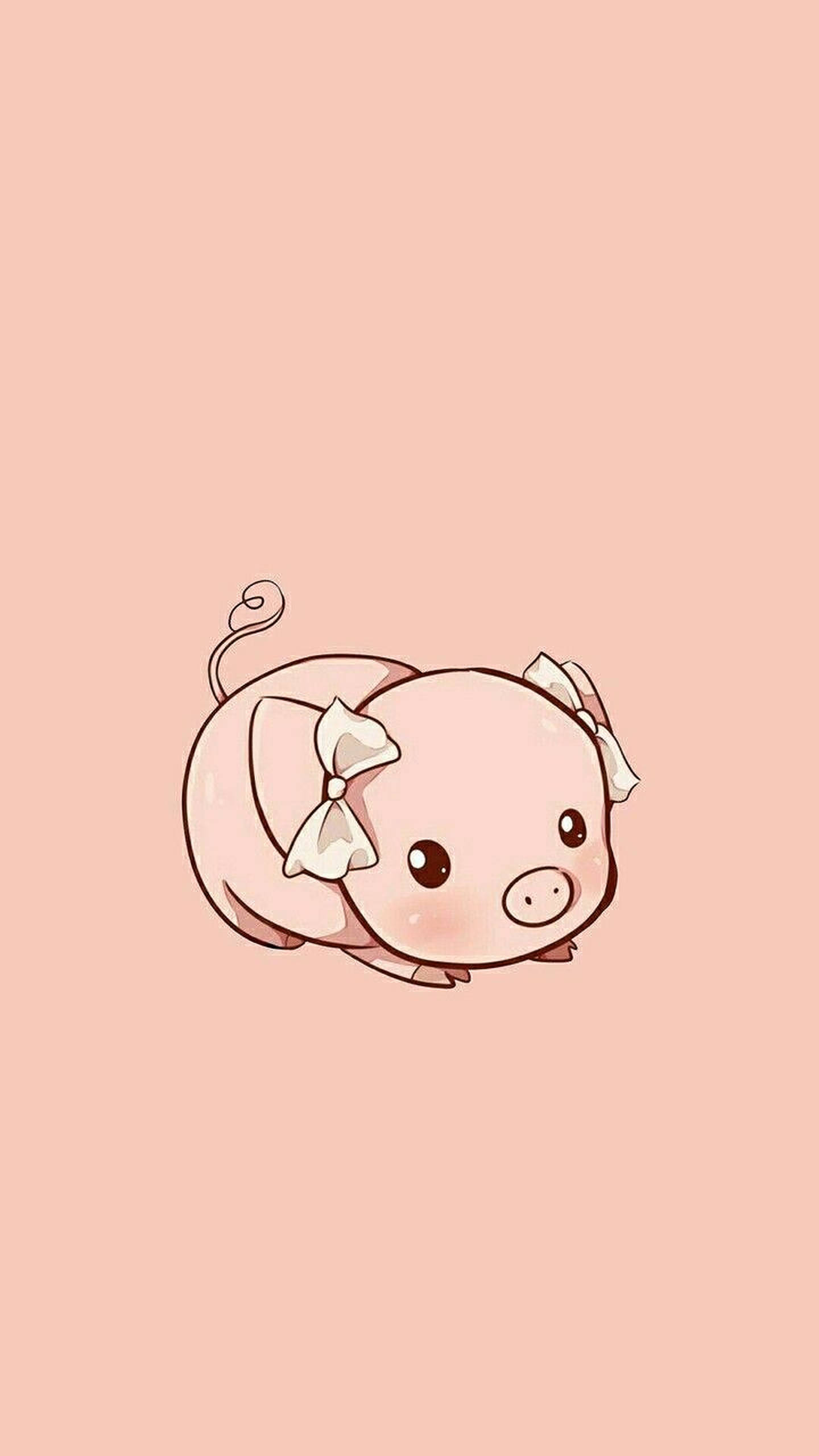 Heo Dễ Thương Nơ Hồng Hình nền