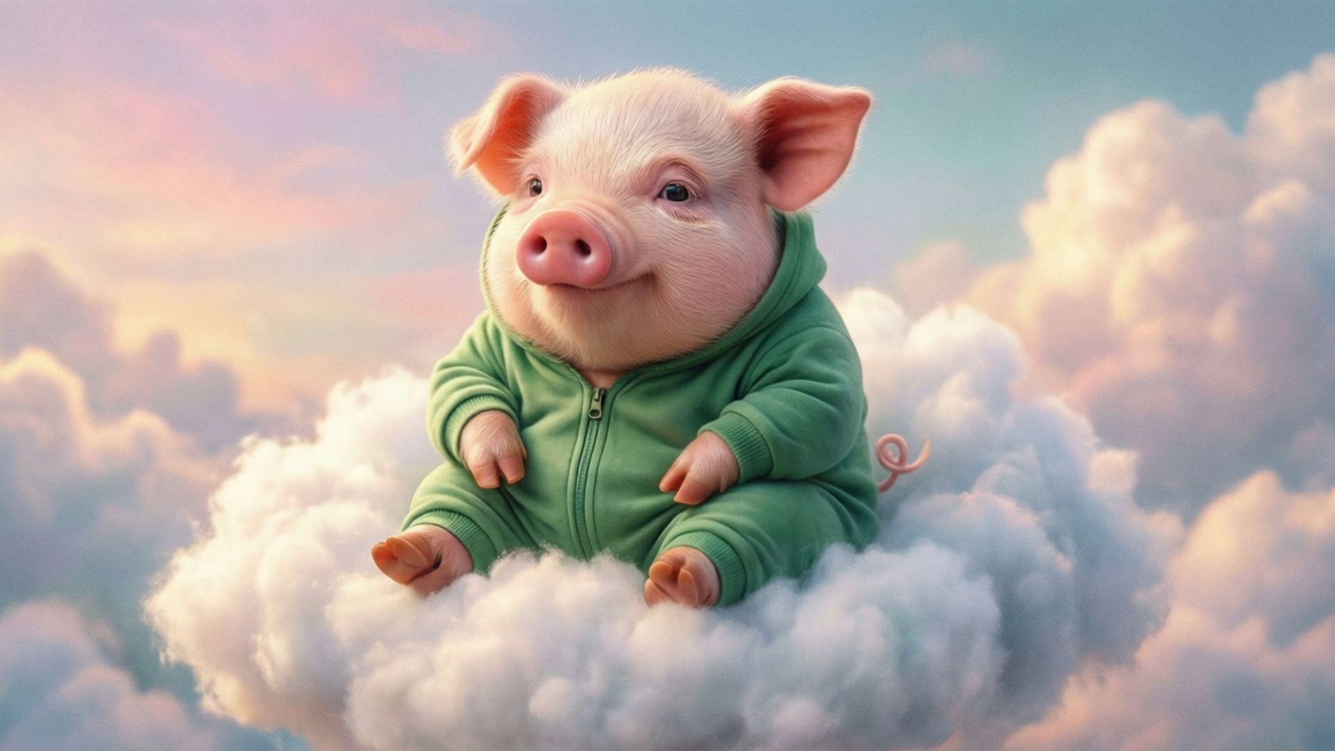 Heo Mây Mặc Onesie Hình nền