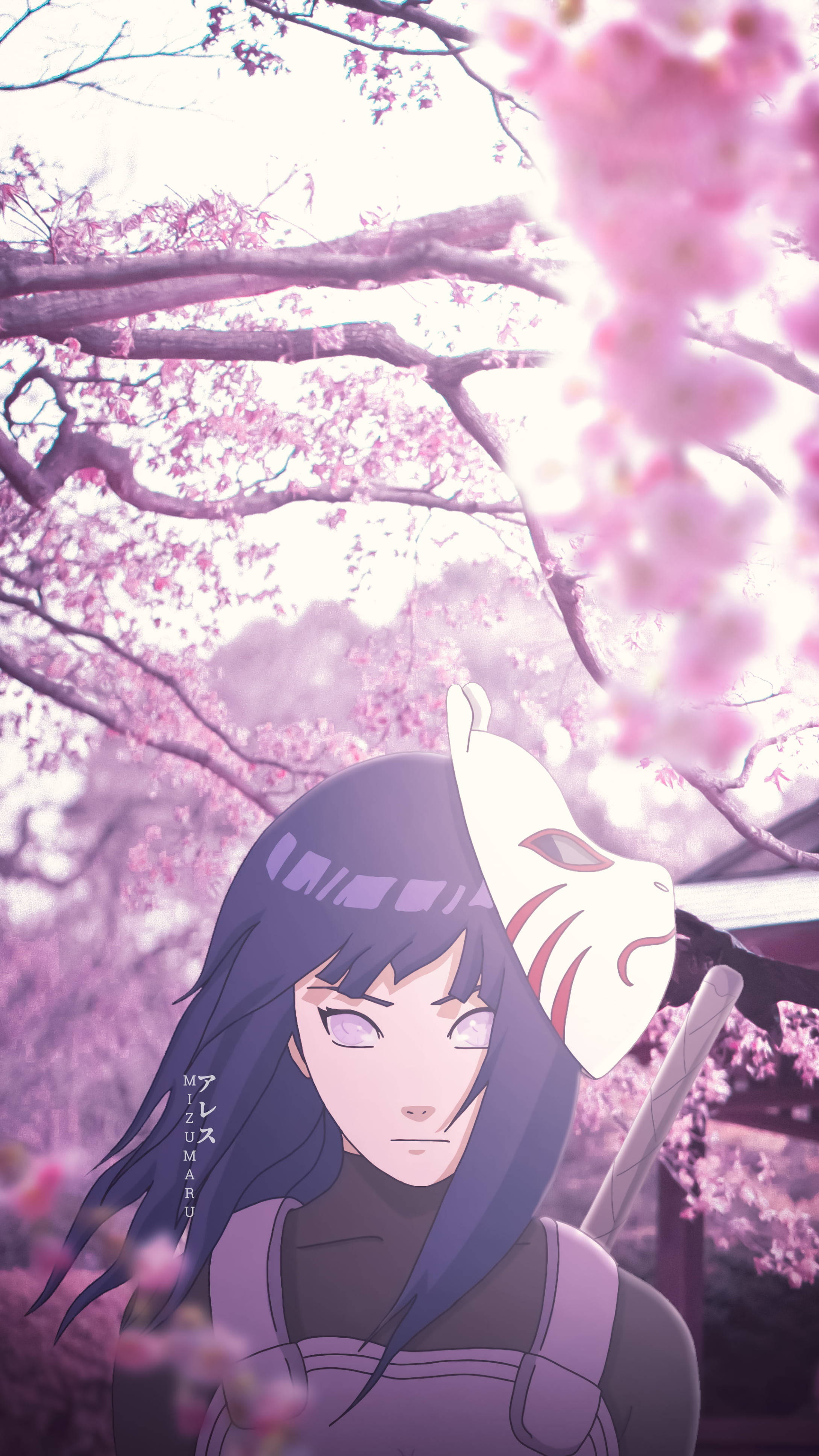 Hinata Hyuga Cô Gái Anime Thẩm Mỹ iPhone Hình nền
