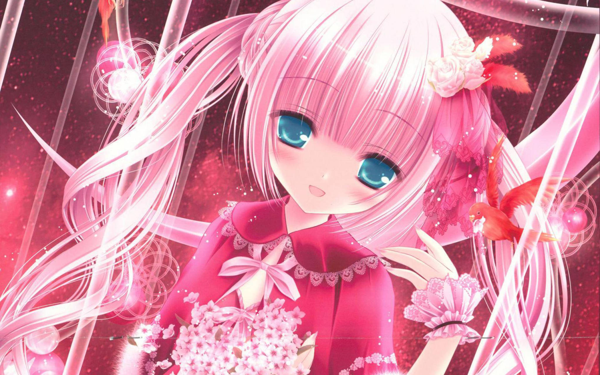Hinata phong cách anime hồng Hình nền