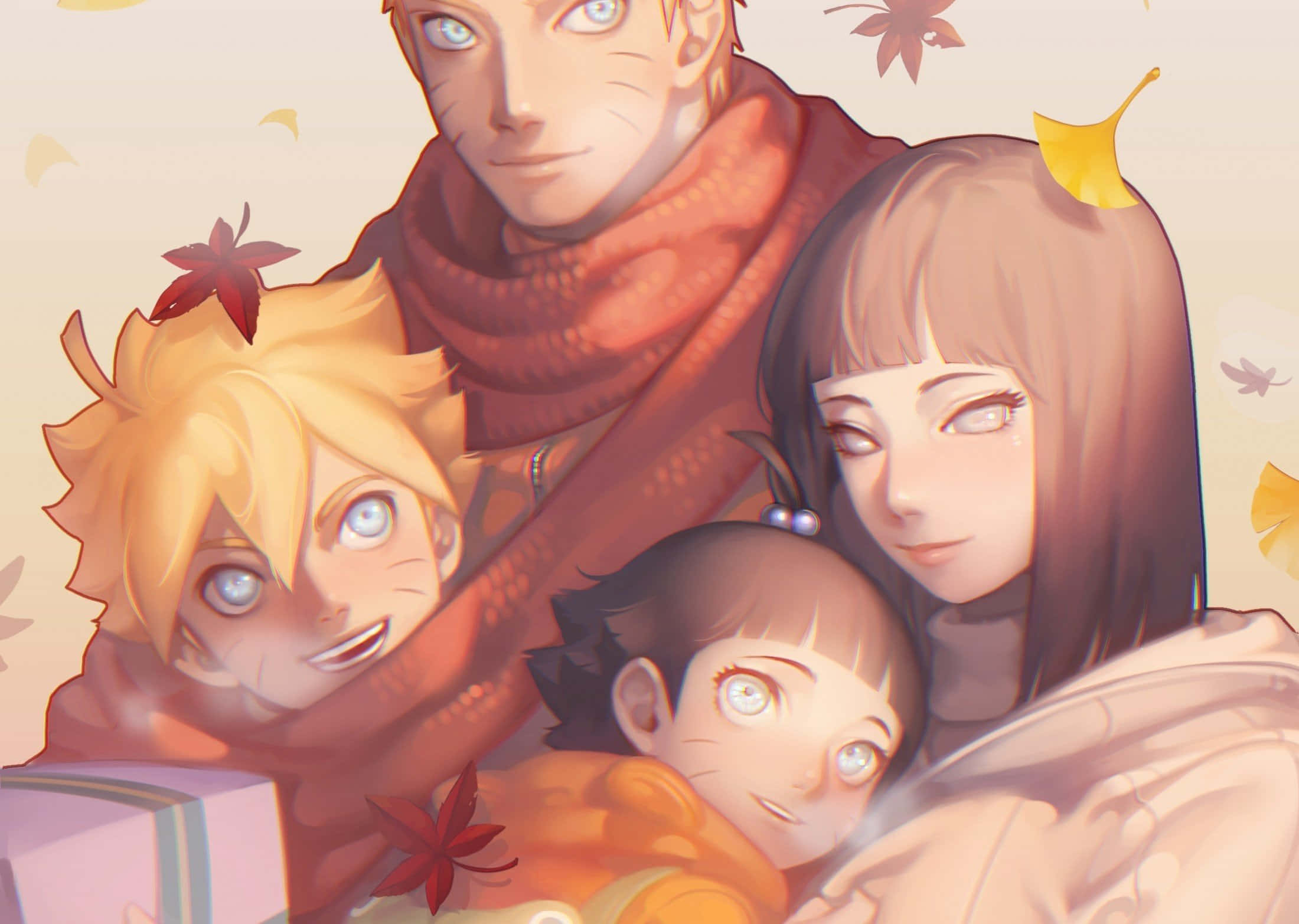 Hinata Uzumaki Lá Thu Hình nền