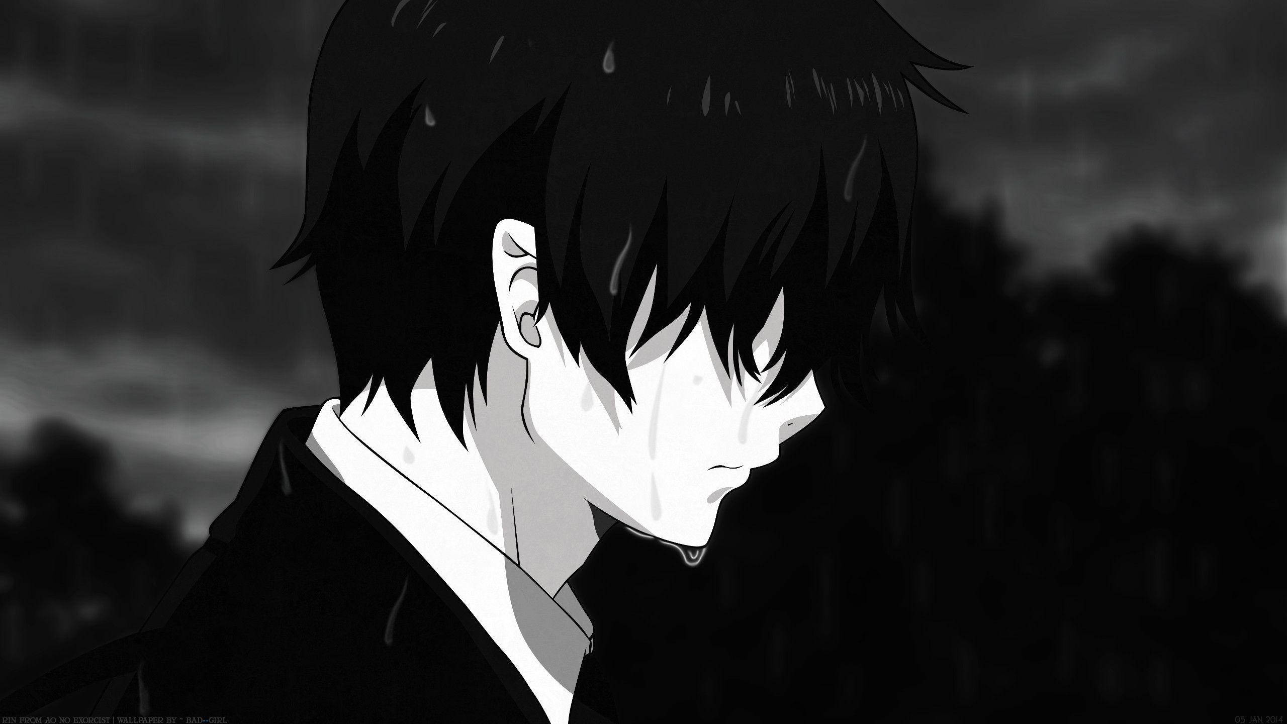 Hình đại diện anime dễ thương đen trắng phong cách emo Hình nền