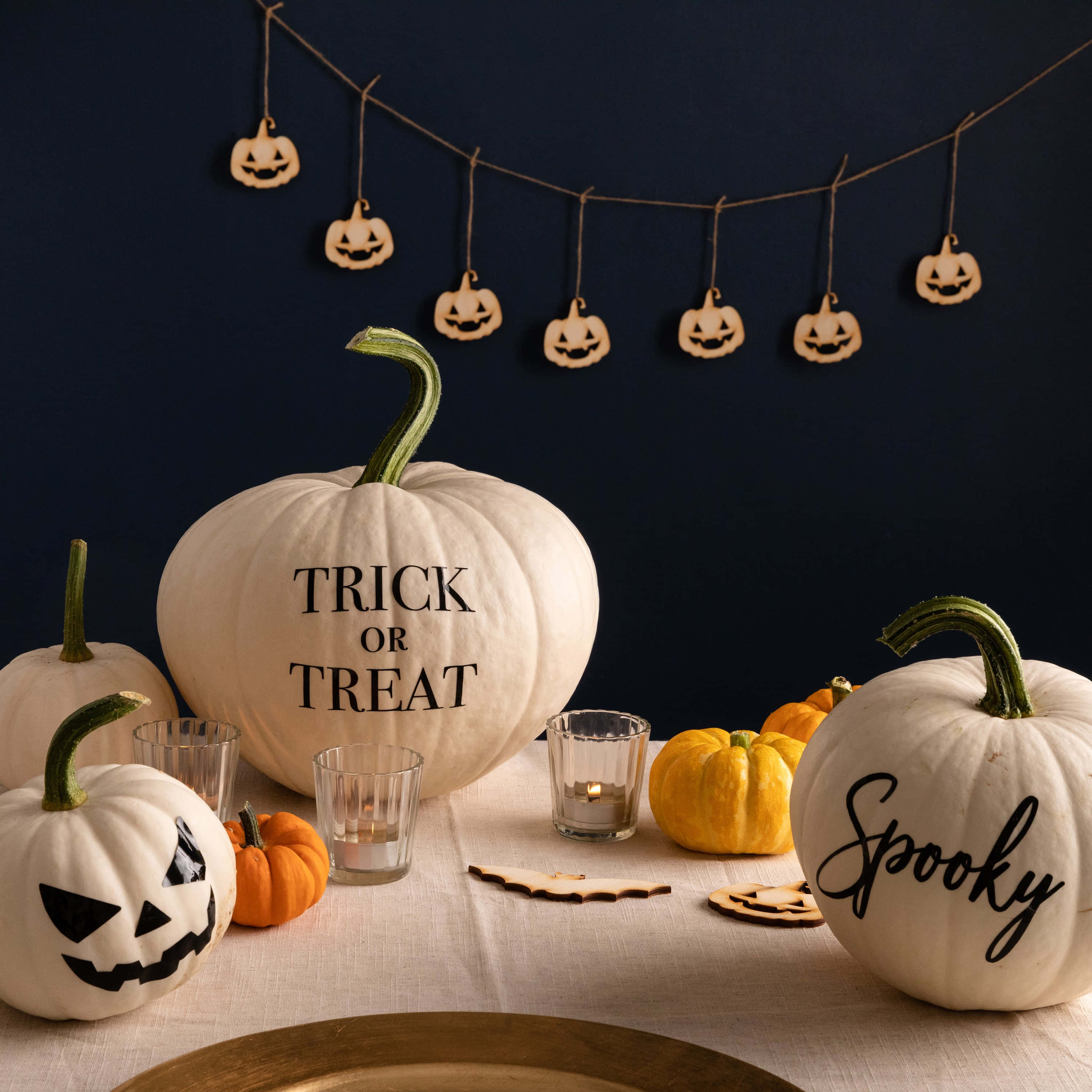Hình ảnh bí ngô trắng Halloween dễ thương Hình nền
