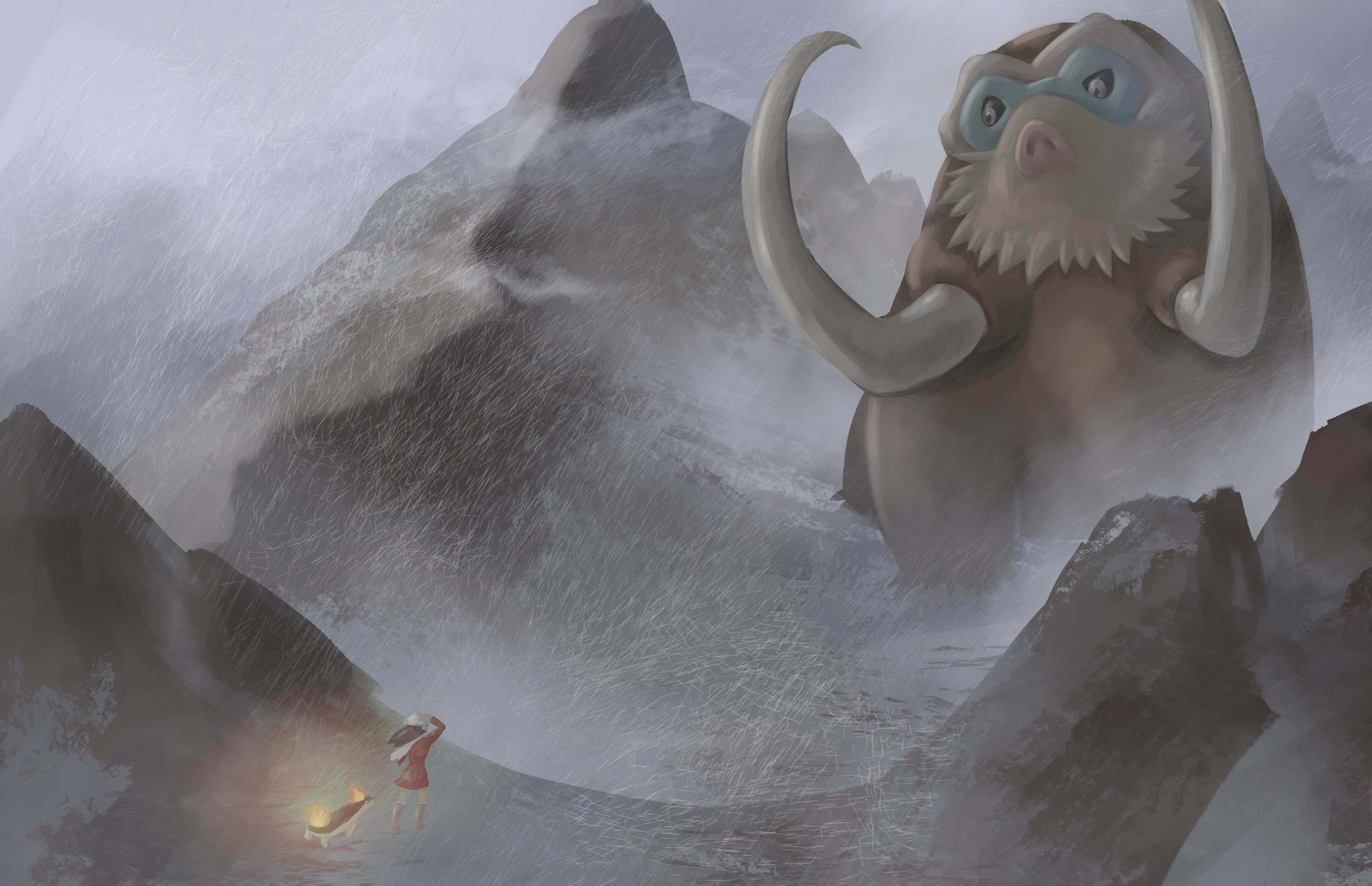 Hình Ảnh Chân Thực Của Pokemon Mamoswine Hình nền