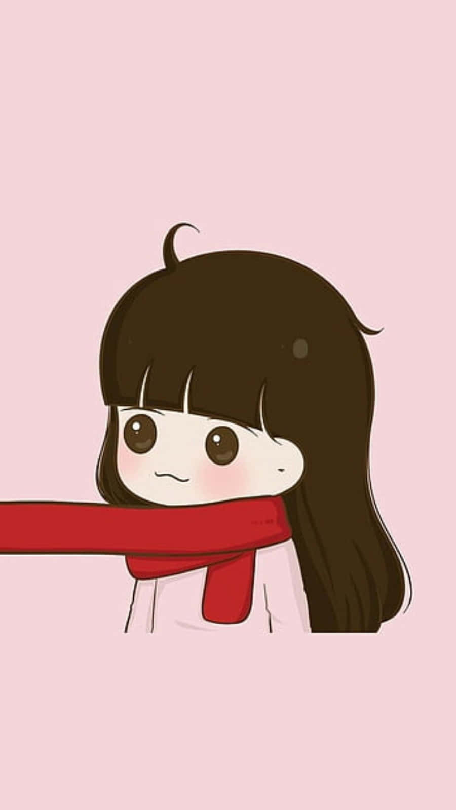Hình ảnh cô gái anime dễ thương với khăn quàng đỏ Hình nền